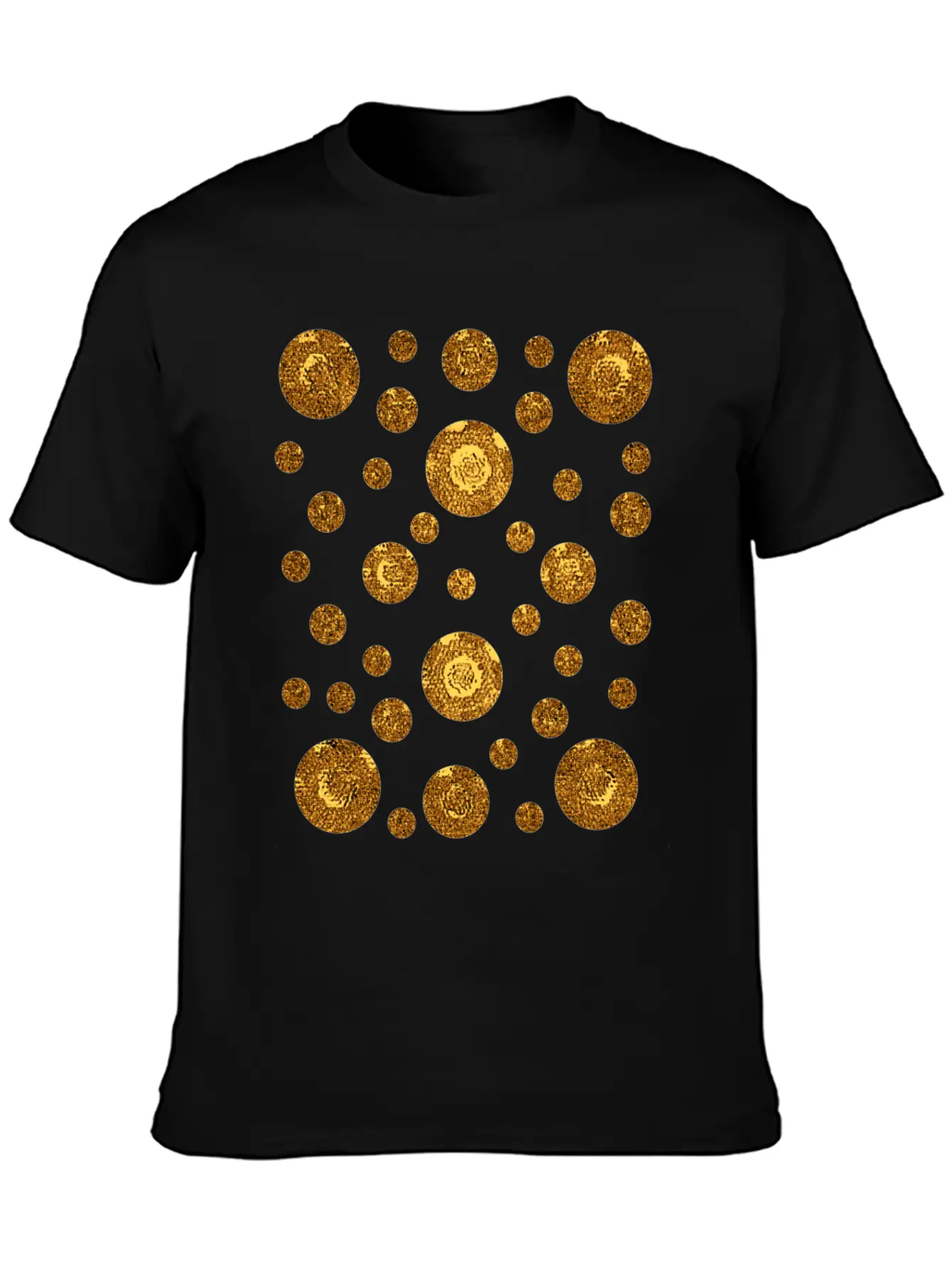 Varying Gold Coins Sizes Unisex Casual T-Shirt – Clean Design For Daily Comfort
