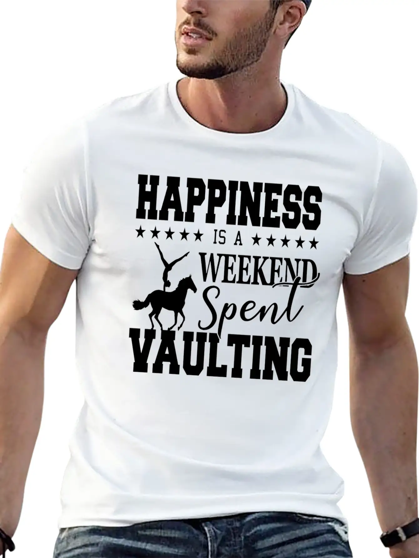 Vaulting Horse Unisex Casual T-Shirt – Clean Design For Daily Comfort