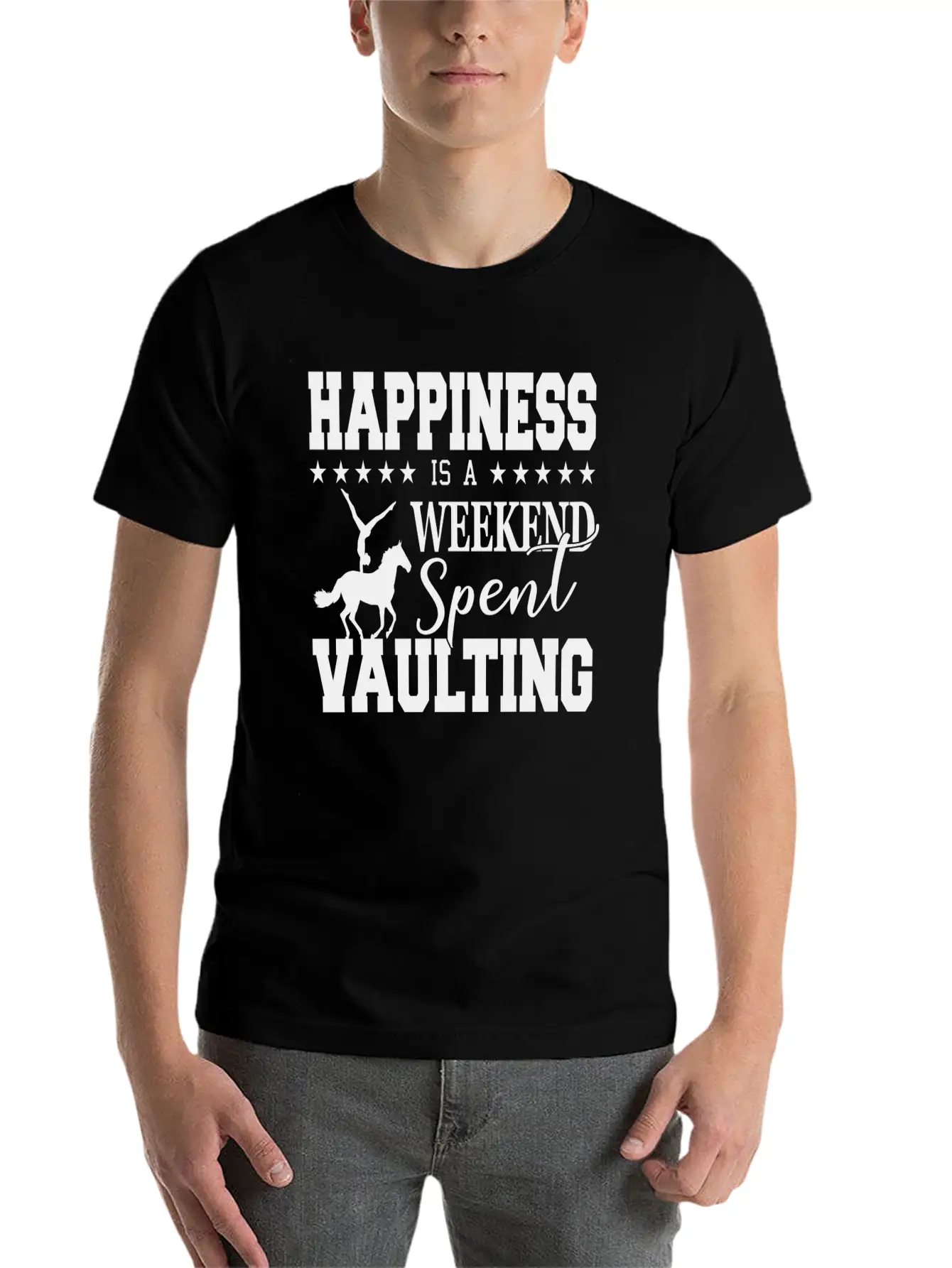 Vaulting Horse Unisex Casual T-Shirt – Clean Design For Daily Comfort