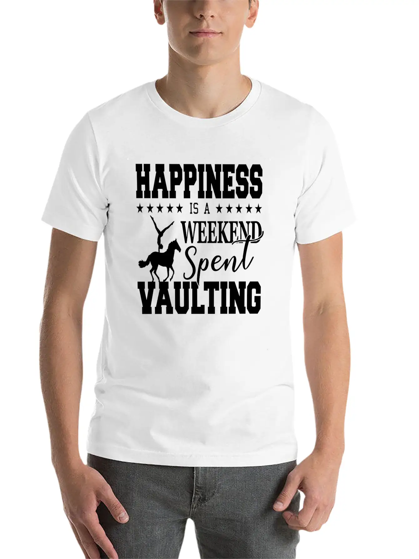 Vaulting Horse Unisex Casual T-Shirt – Clean Design For Daily Comfort