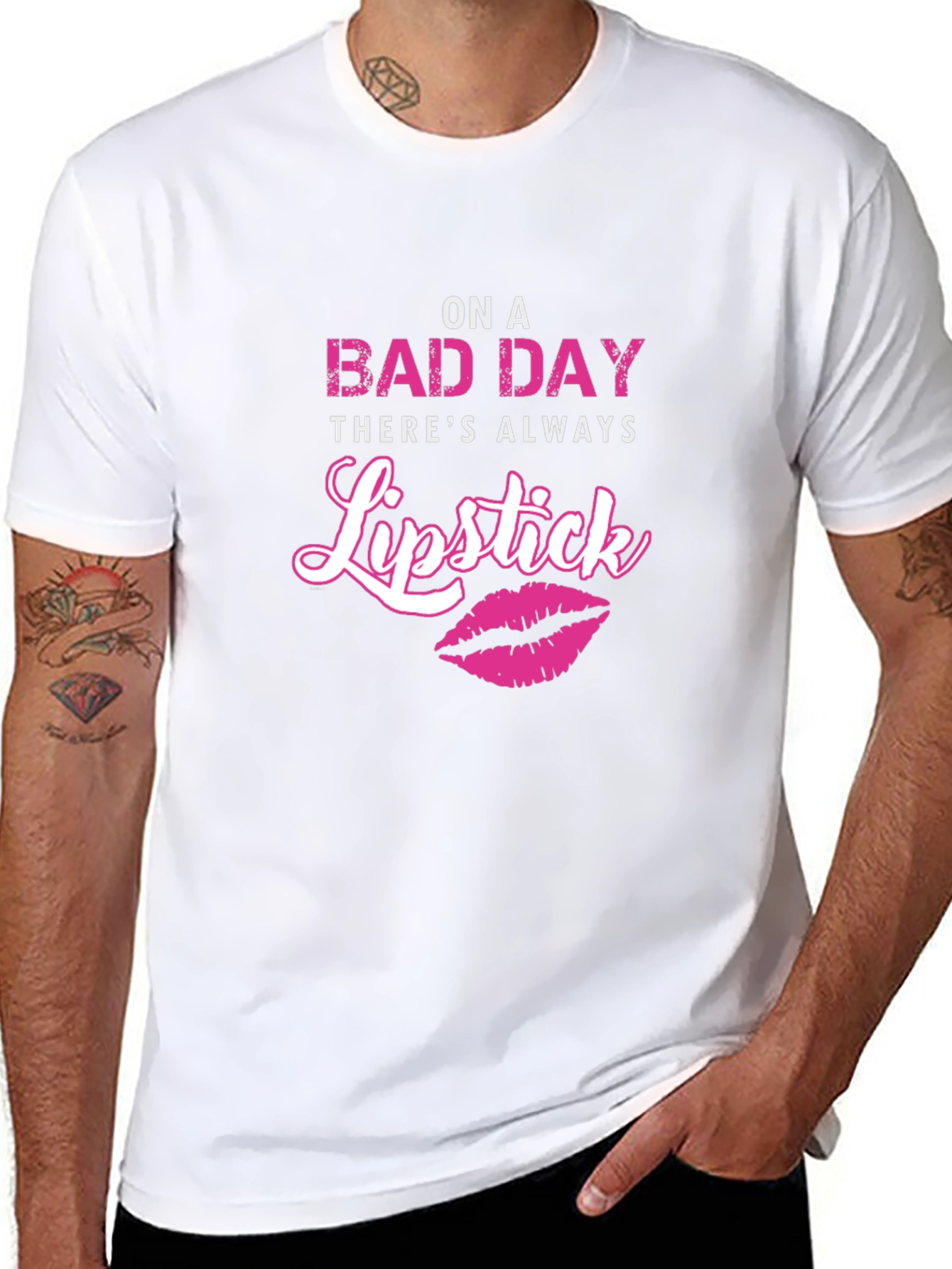 On A Bad Day Lipstick Graphic Tee