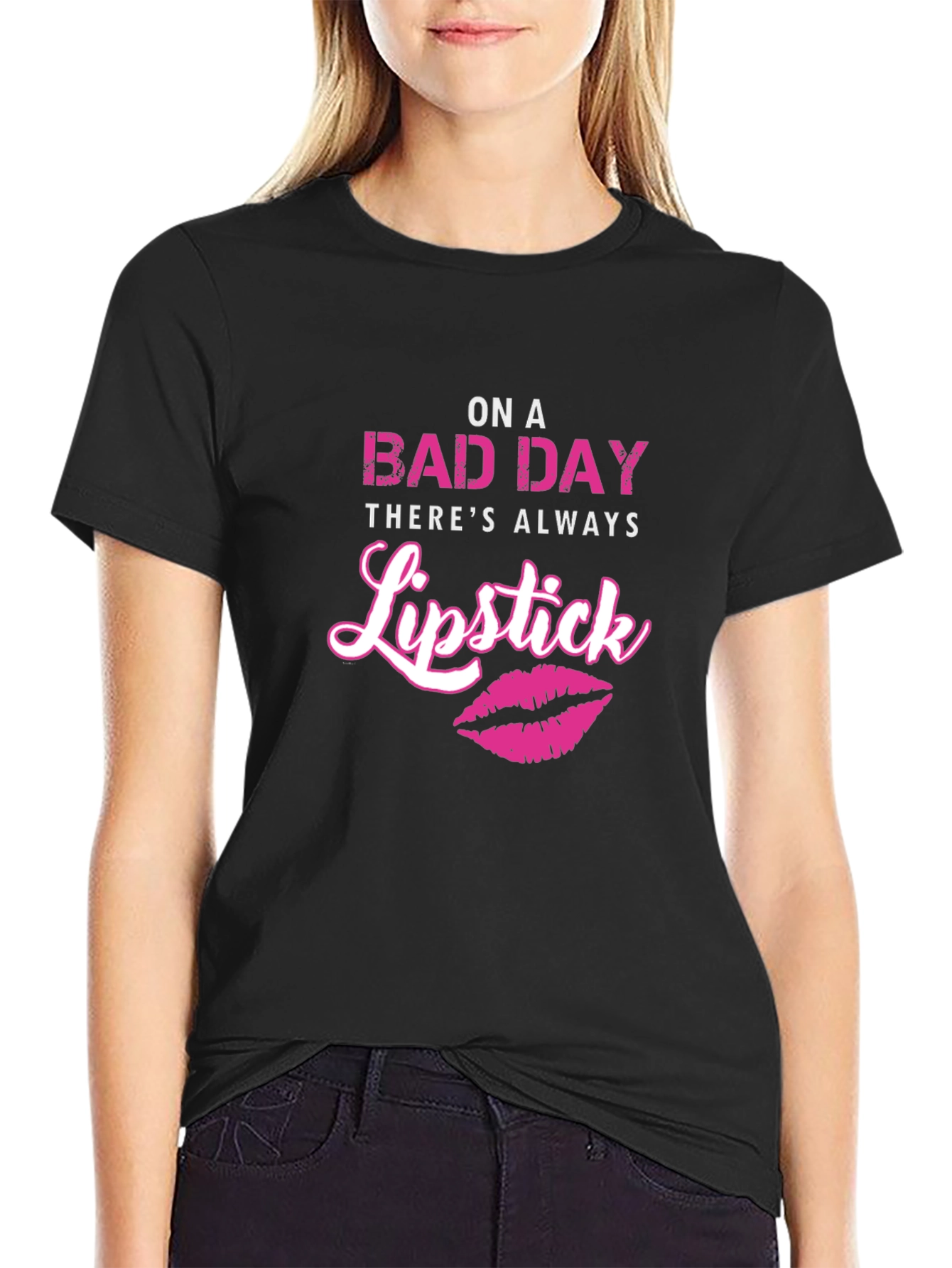 On A Bad Day Lipstick Graphic Tee
