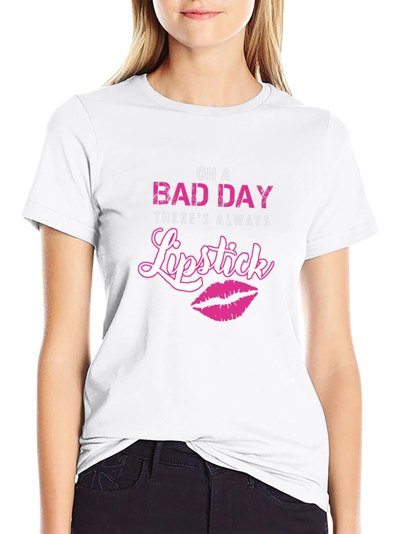On A Bad Day Lipstick Graphic Tee