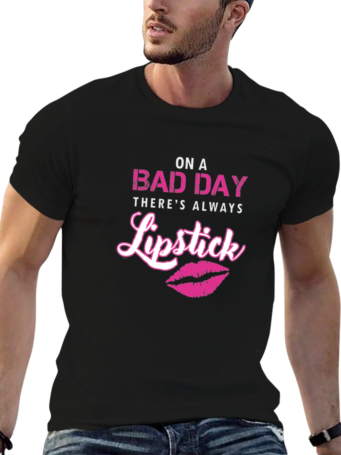 On A Bad Day Lipstick Graphic Tee
