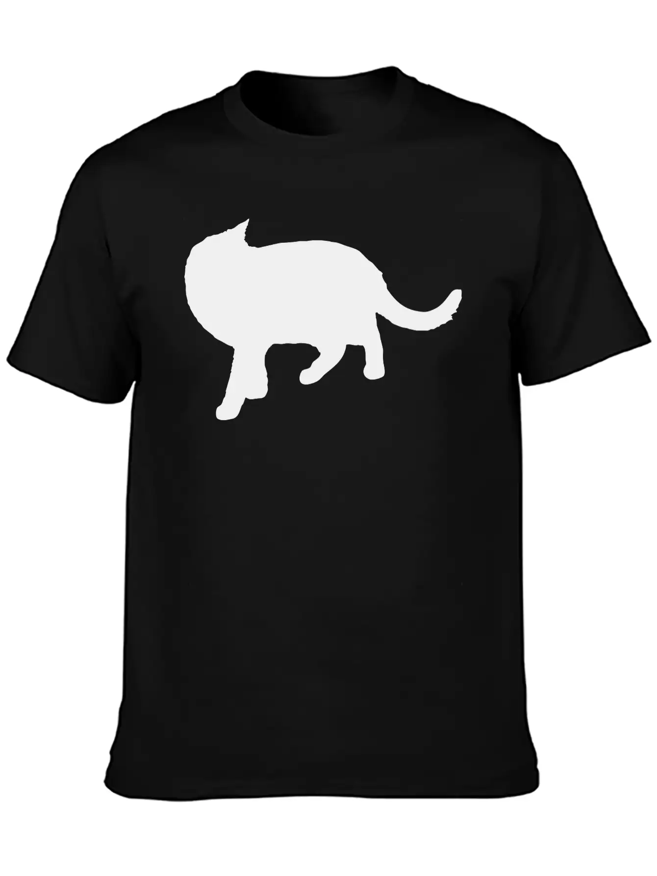 Vector Cat Silhouette Basic Graphic T-Shirt – Daily Comfort In Soft Cotton