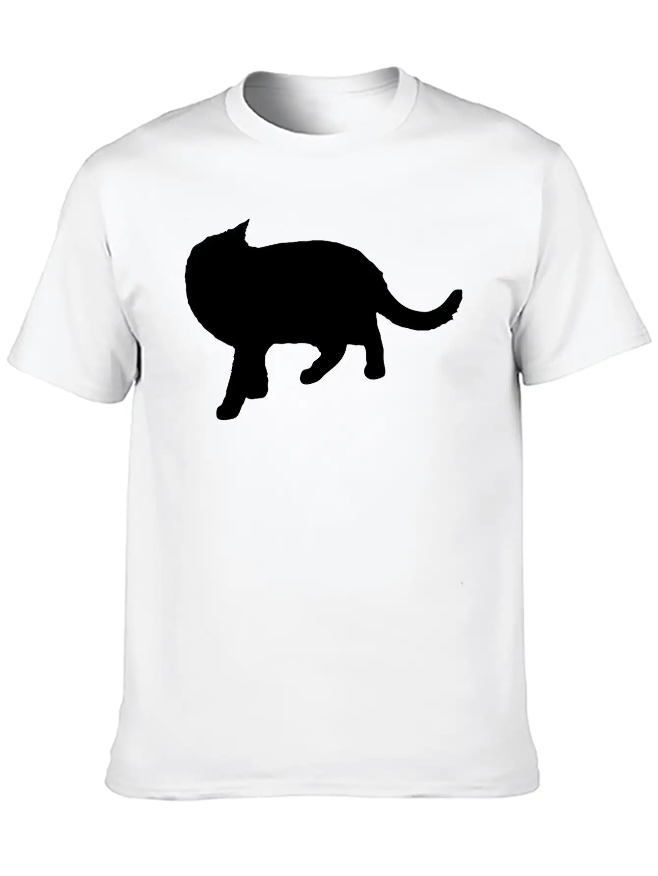 Vector Cat Silhouette Basic Graphic T-Shirt – Daily Comfort In Soft Cotton