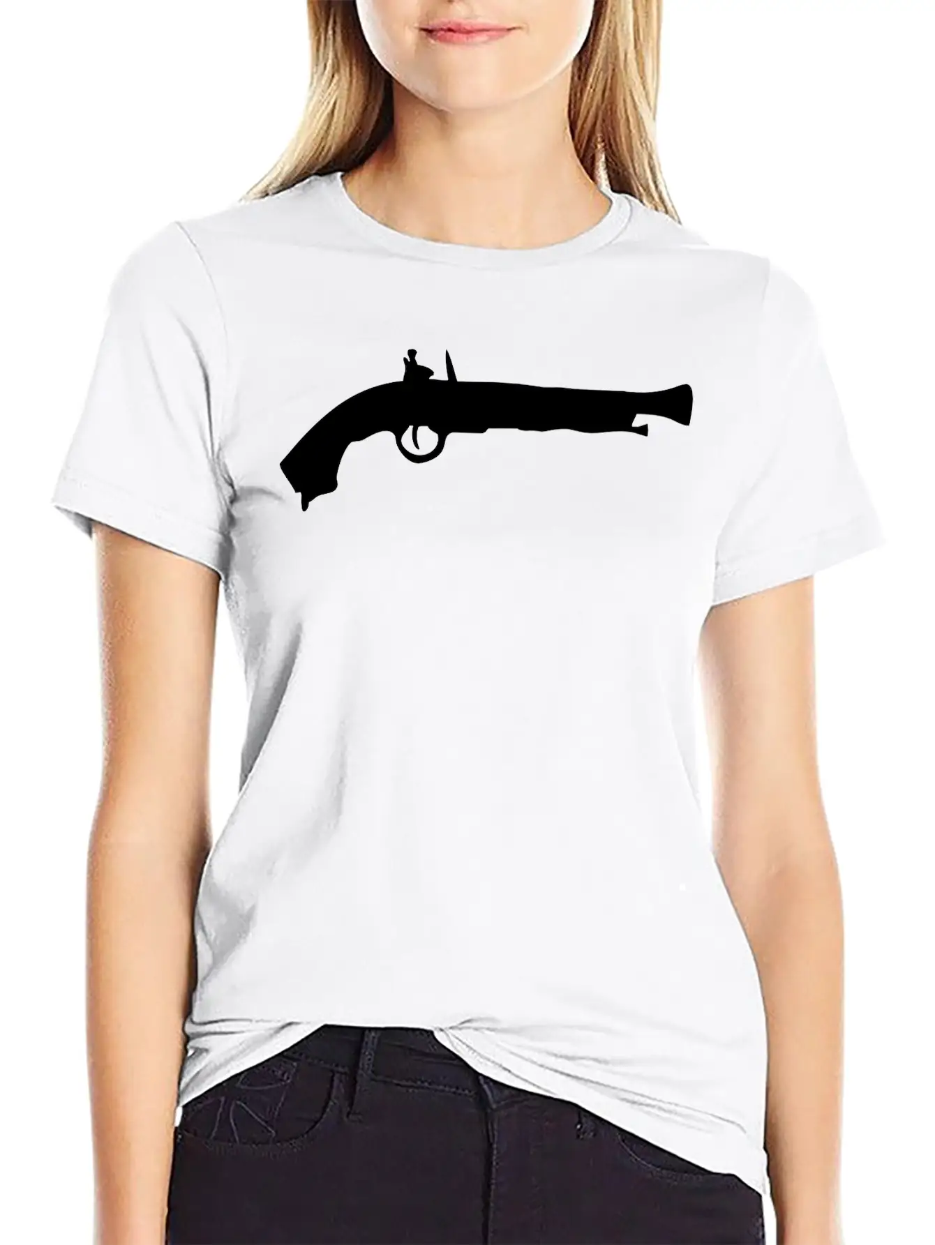 Vector Gun Silhouette Relaxed Everyday Tee – Lightweight And Durable Cotton