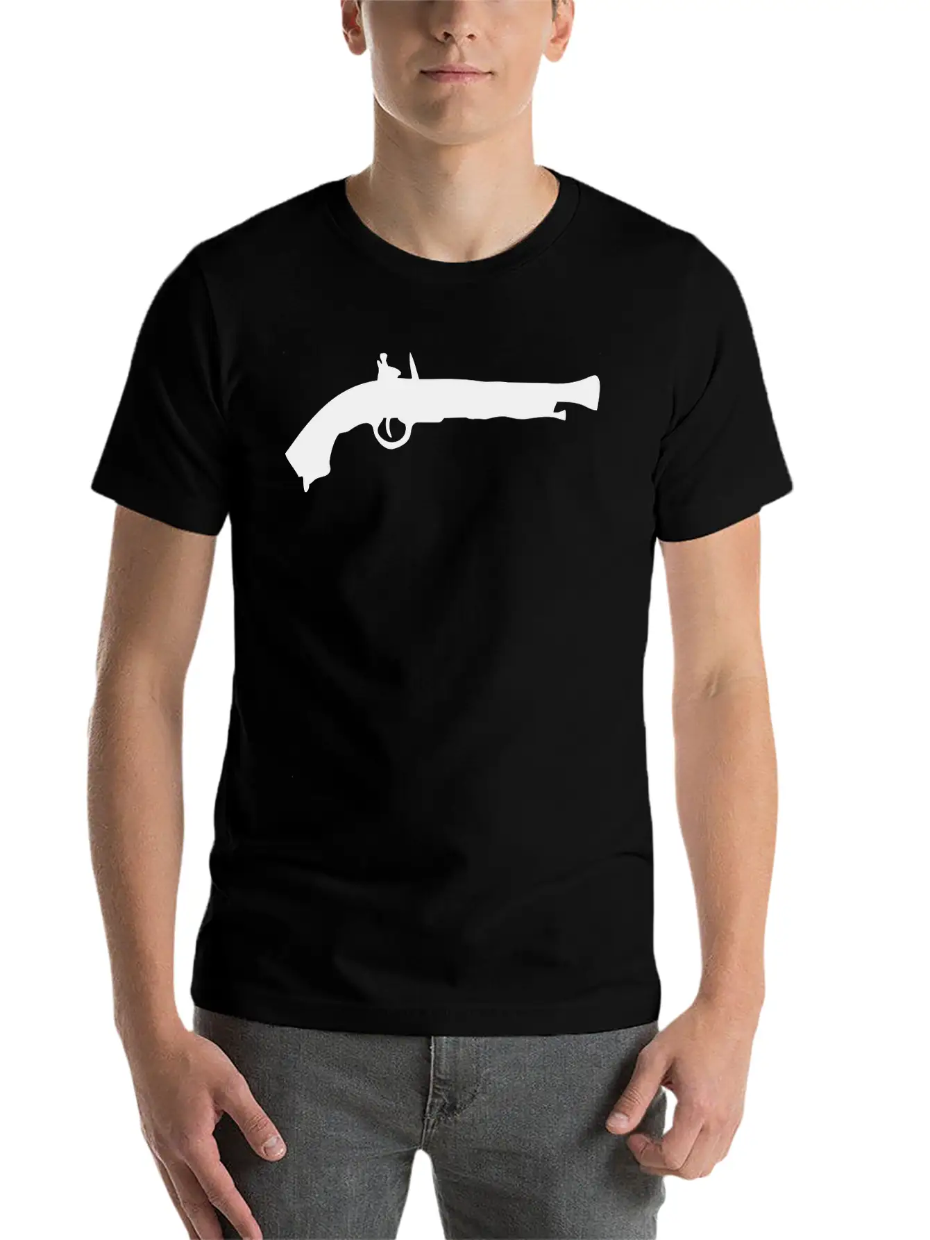 Vector Gun Silhouette Relaxed Everyday Tee – Lightweight And Durable Cotton
