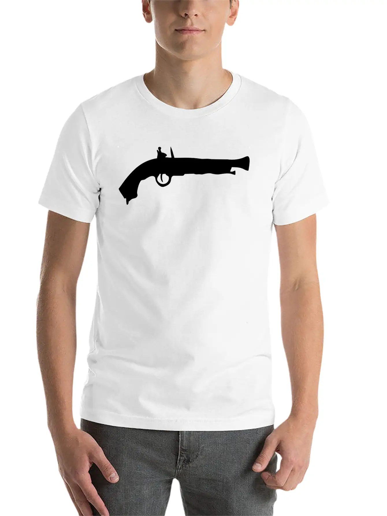 Vector Gun Silhouette Relaxed Everyday Tee – Lightweight And Durable Cotton