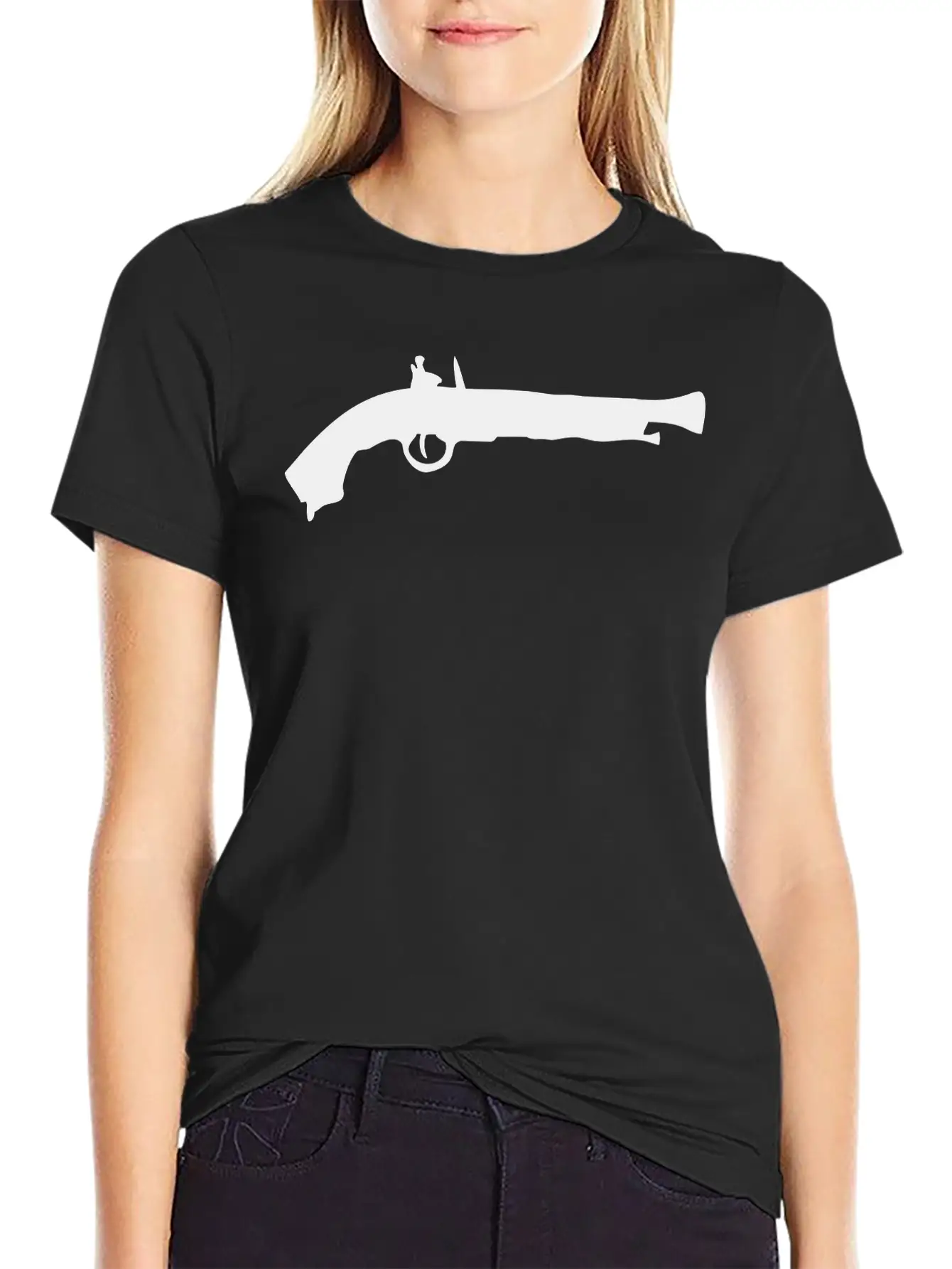Vector Gun Silhouette Relaxed Everyday Tee – Lightweight And Durable Cotton