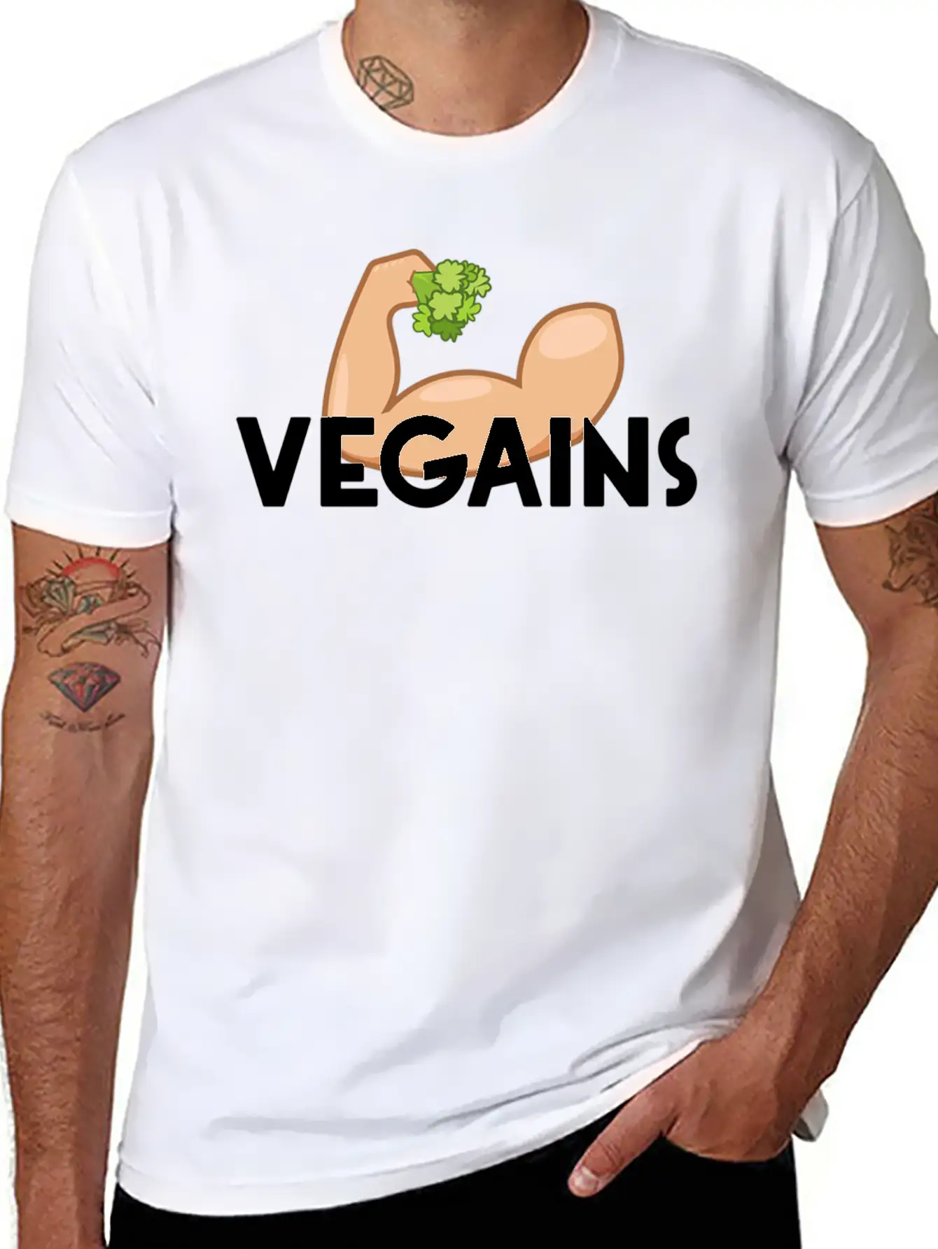 Vegains Fitness Relaxed Everyday Tee – Lightweight And Durable Cotton