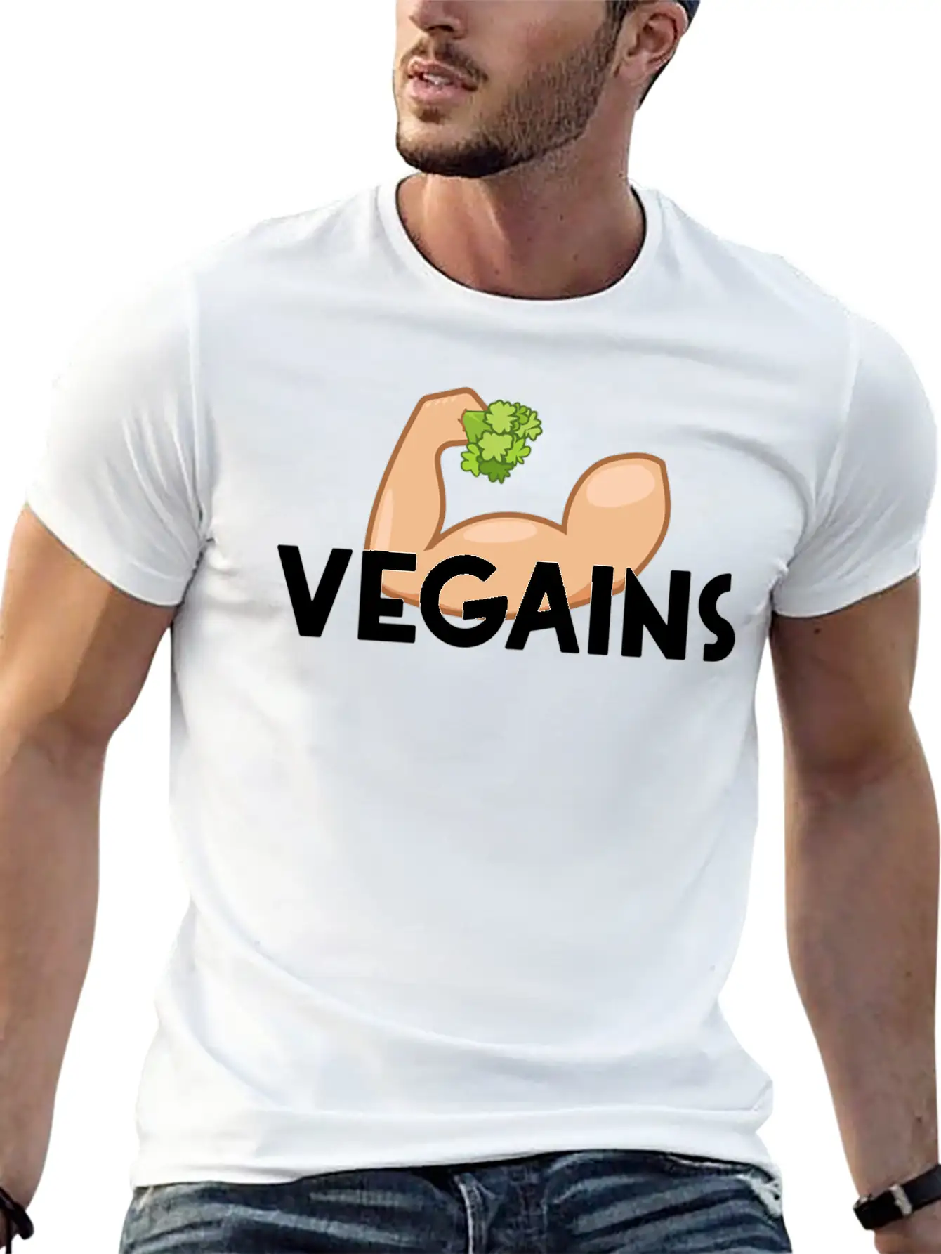 Vegains Fitness Relaxed Everyday Tee – Lightweight And Durable Cotton