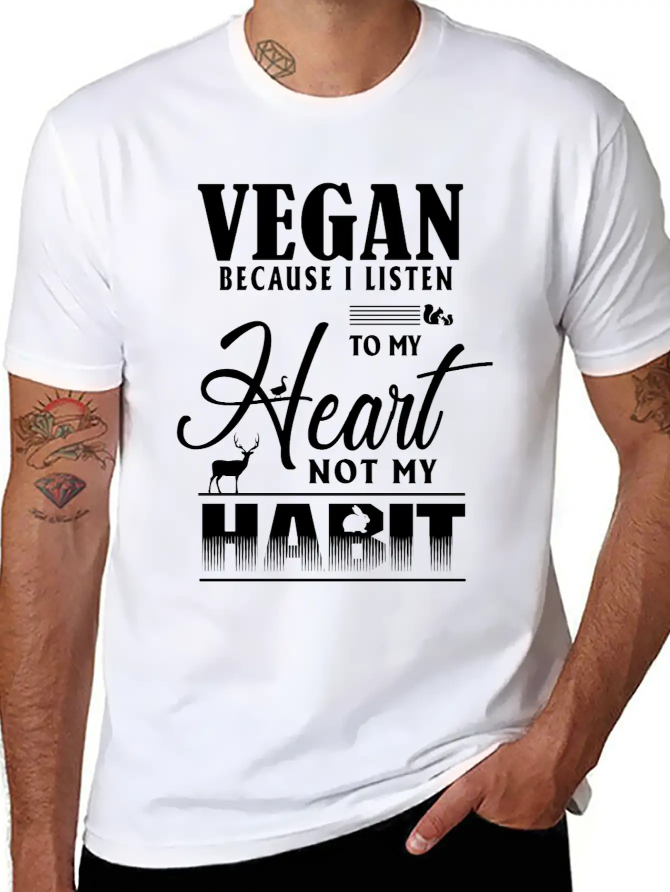 Vegan Because I Listen To My Heart Not My Habit Essential Cotton Tee For Daily Outfits – Unisex Style