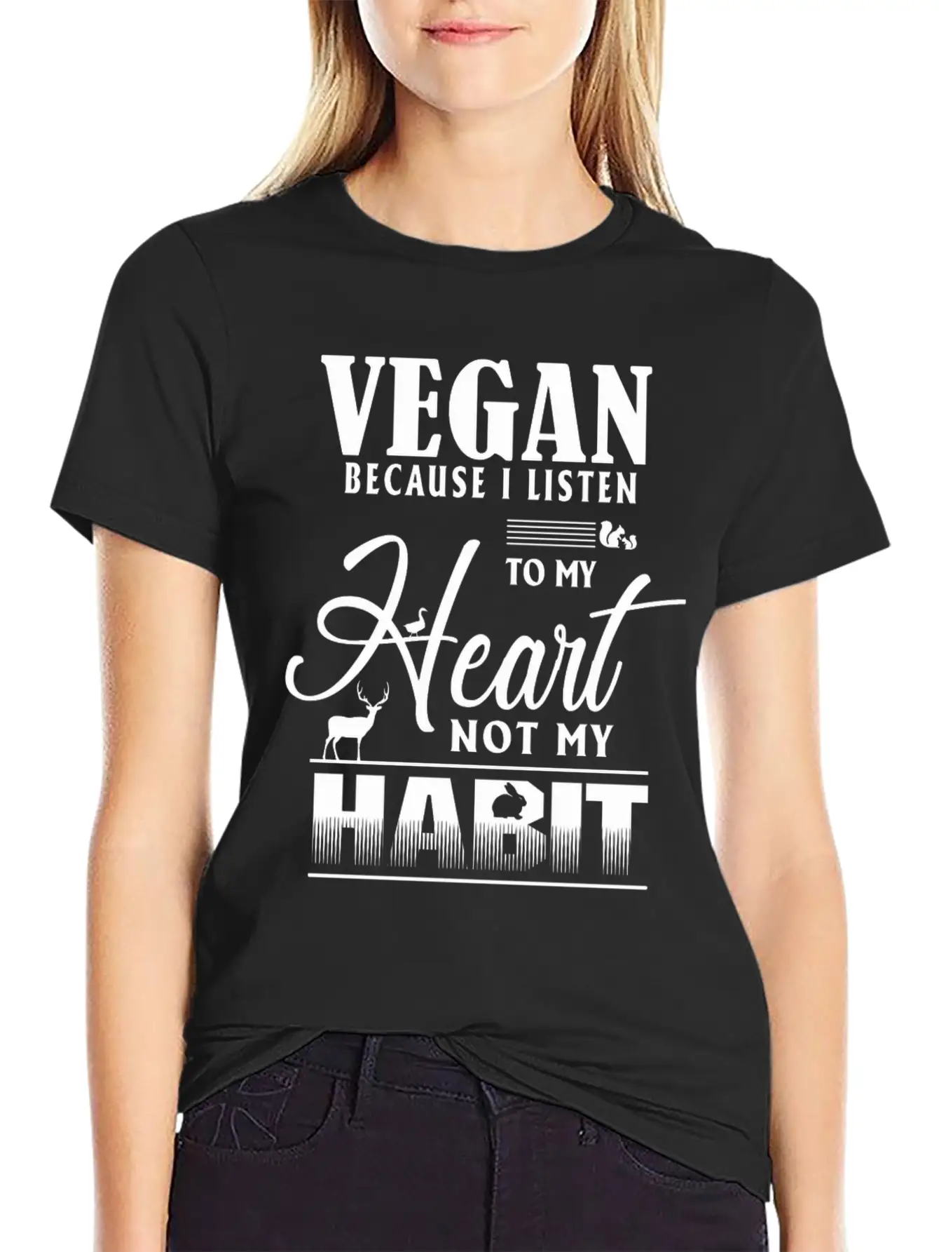 Vegan Because I Listen To My Heart Not My Habit Essential Cotton Tee For Daily Outfits – Unisex Style