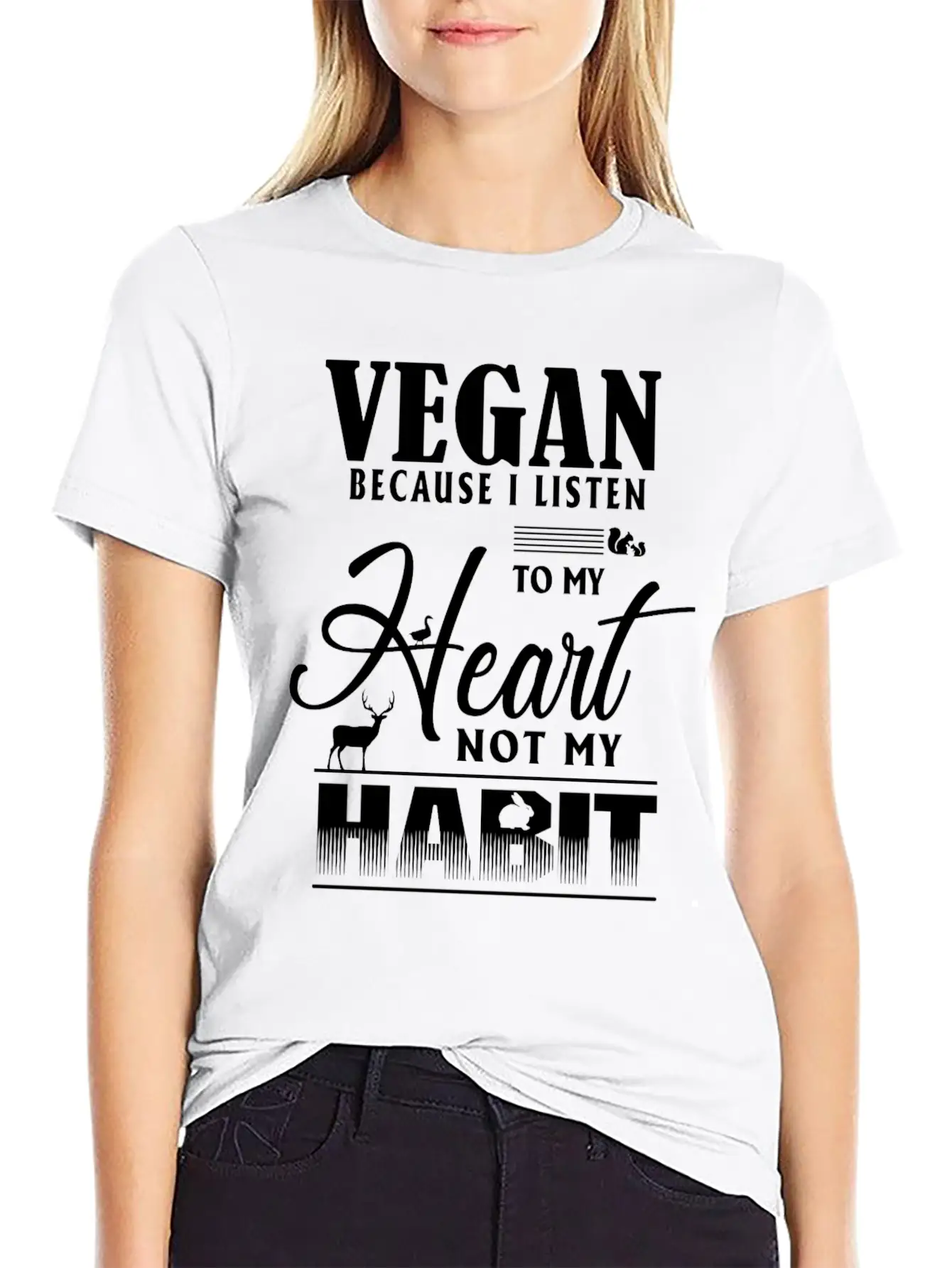 Vegan Because I Listen To My Heart Not My Habit Essential Cotton Tee For Daily Outfits – Unisex Style