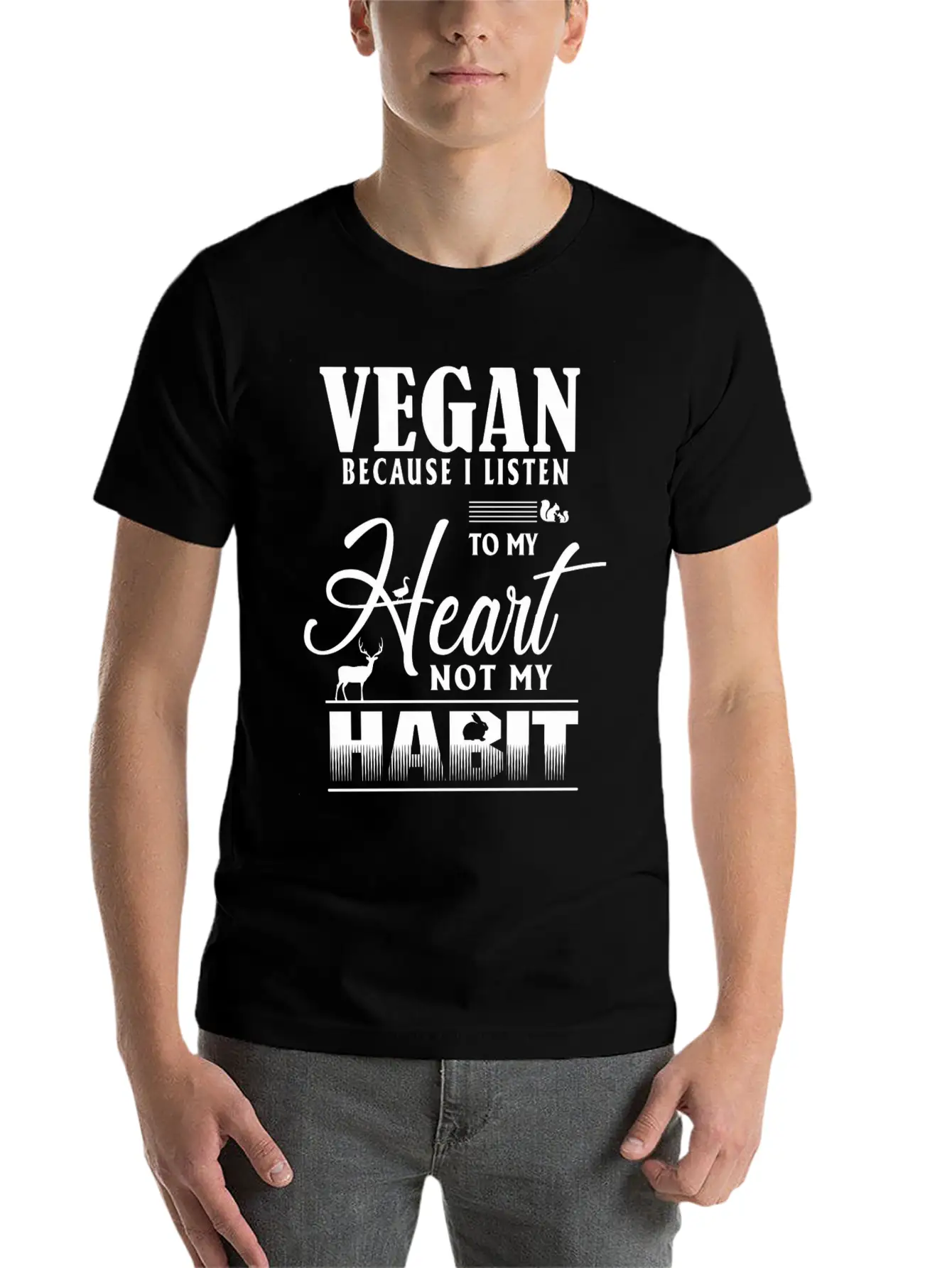 Vegan Because I Listen To My Heart Not My Habit Essential Cotton Tee For Daily Outfits – Unisex Style
