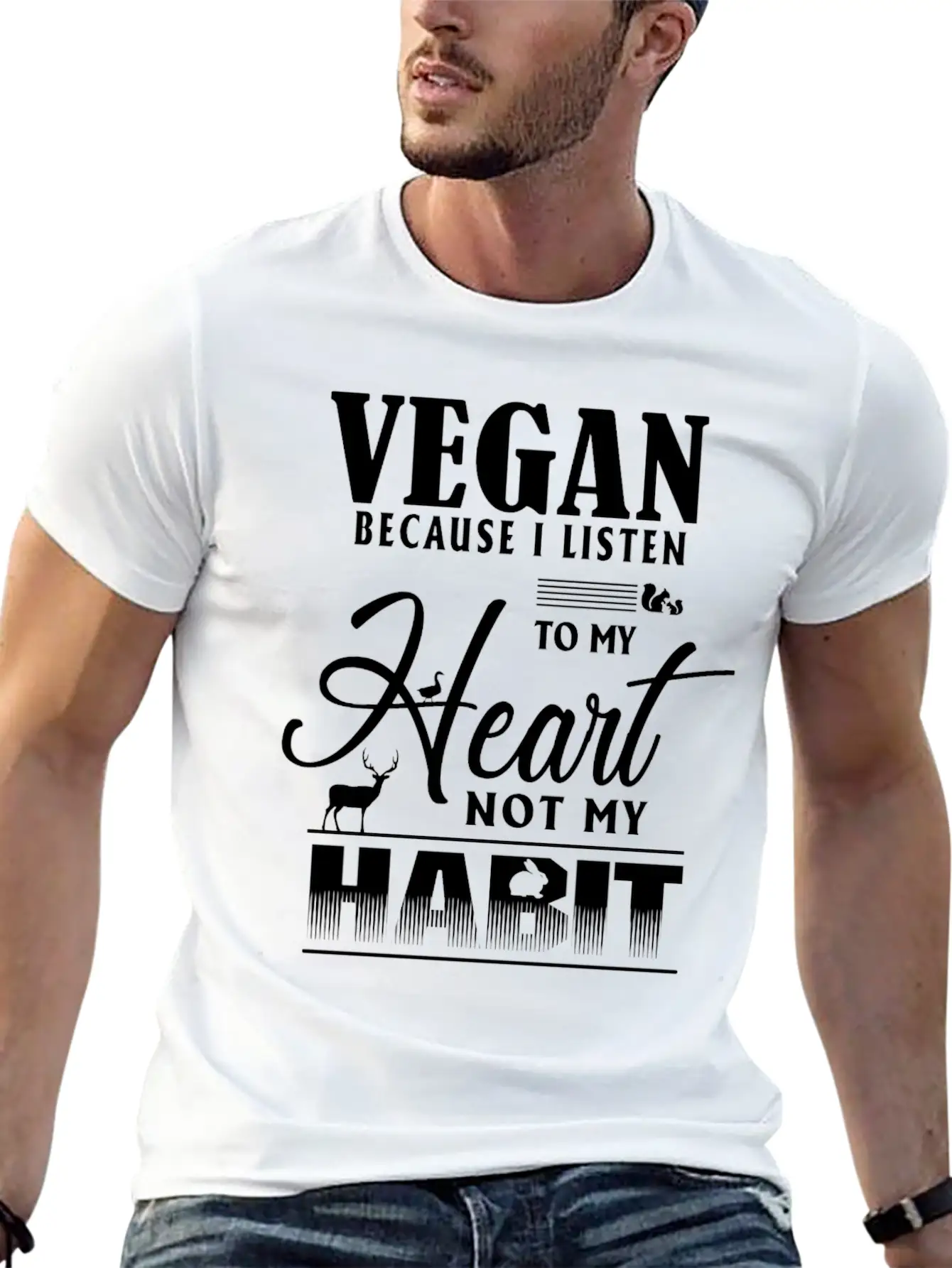 Vegan Because I Listen To My Heart Not My Habit Essential Cotton Tee For Daily Outfits – Unisex Style