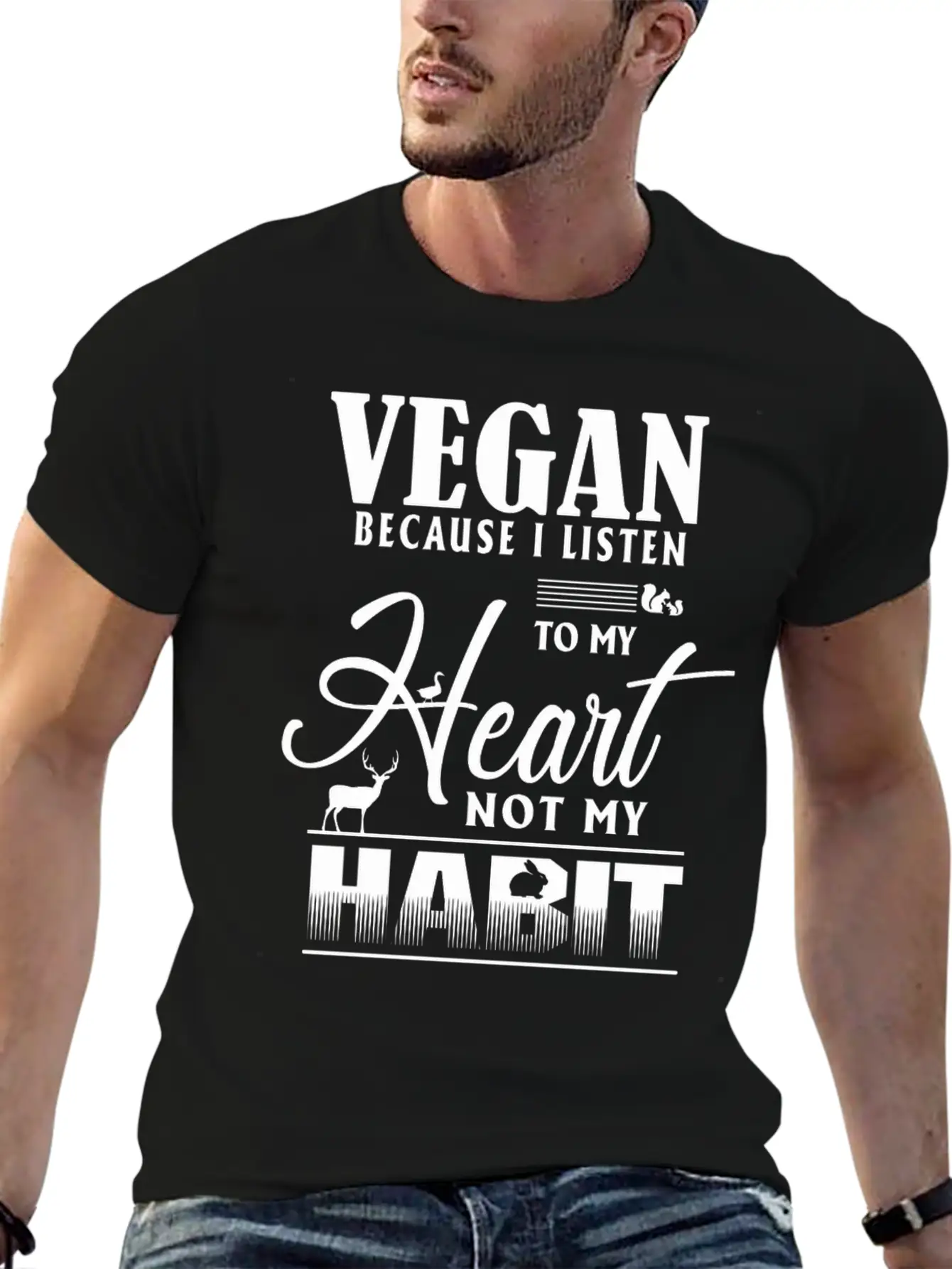 Vegan Because I Listen To My Heart Not My Habit Essential Cotton Tee For Daily Outfits – Unisex Style