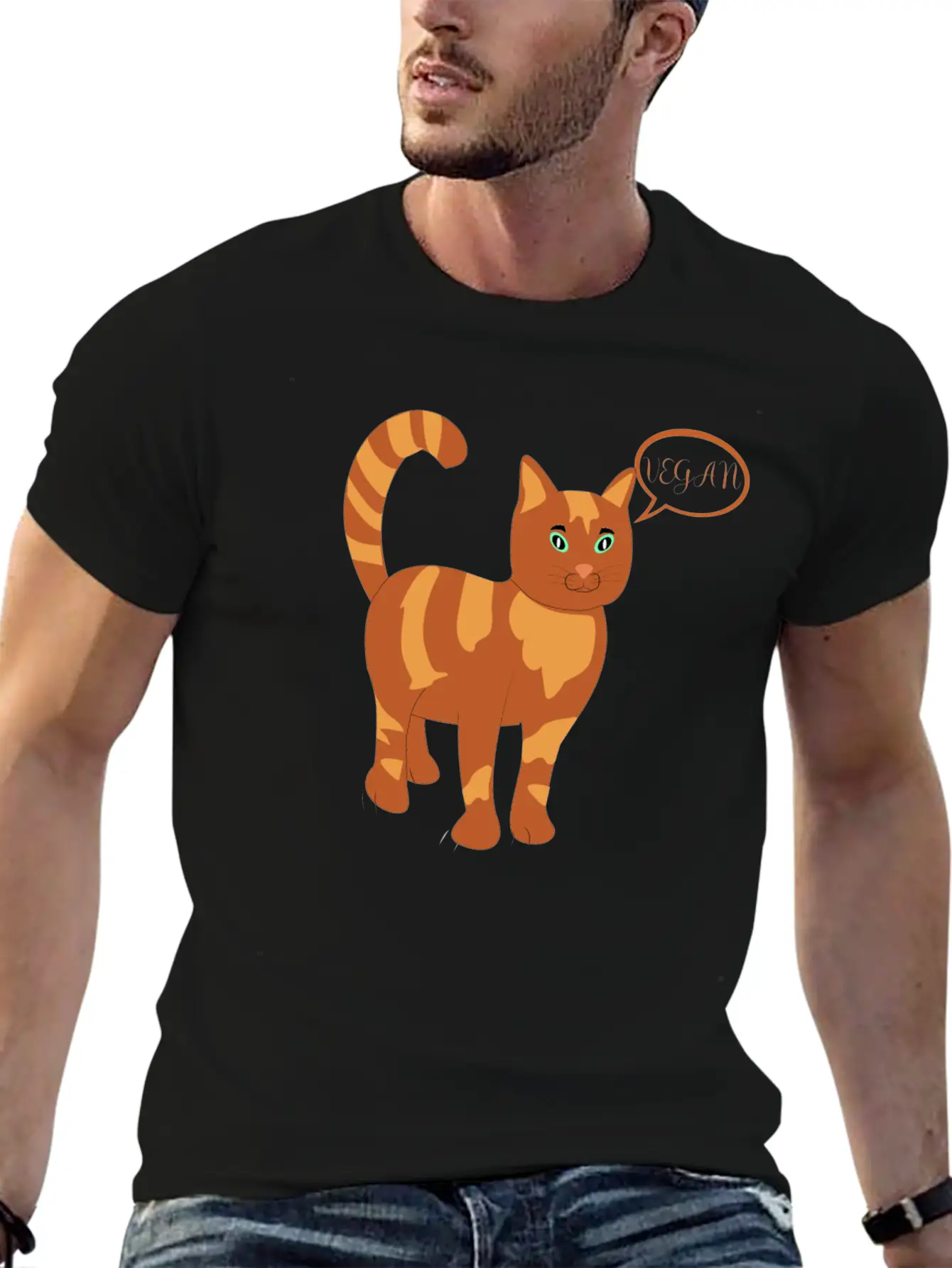 Vegan Classic Fit Graphic Tee For Daily Comfort – Unisex Cotton Shirt