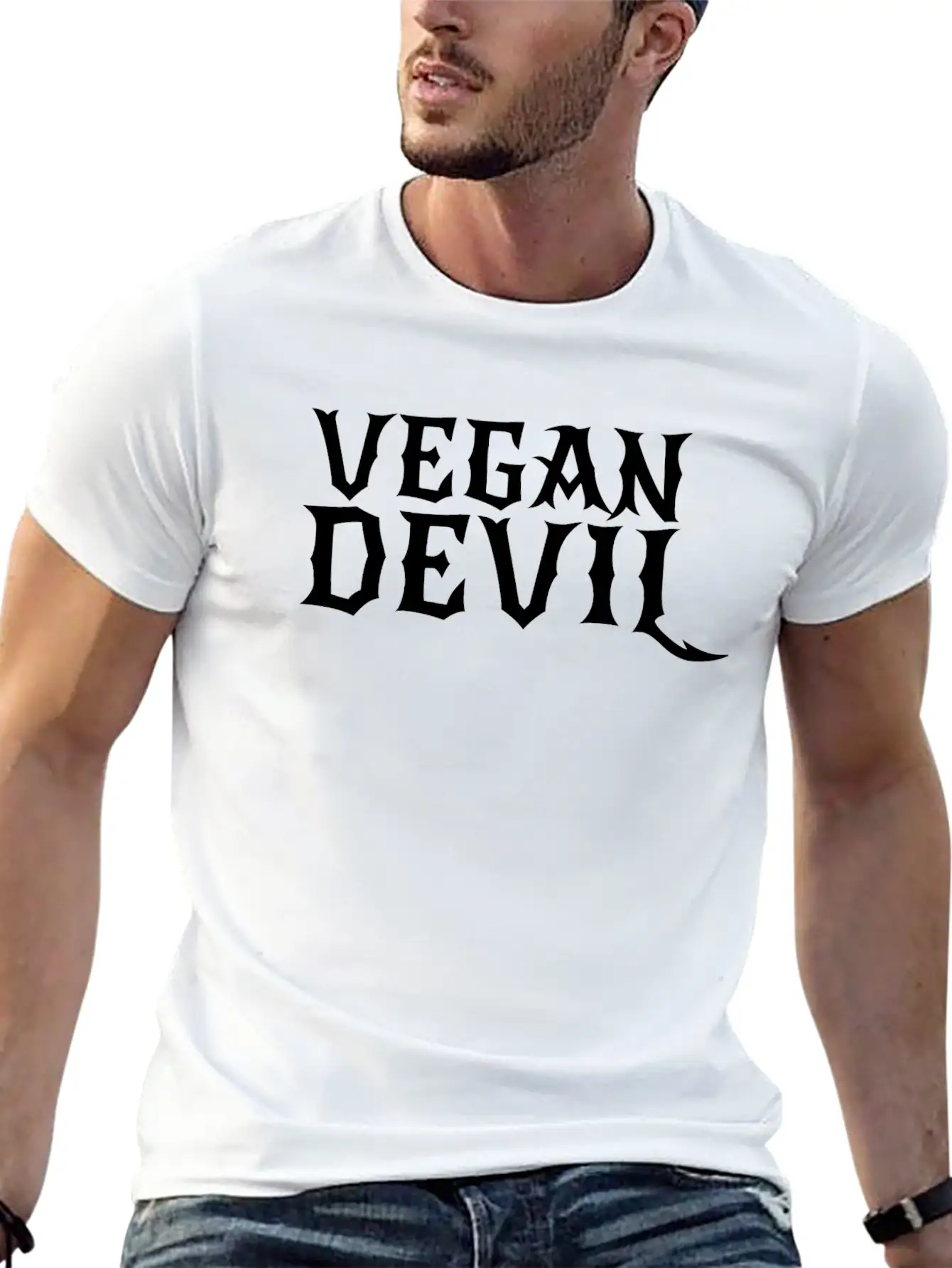 Vegan Devil Basic Graphic T-Shirt – Daily Comfort In Soft Cotton