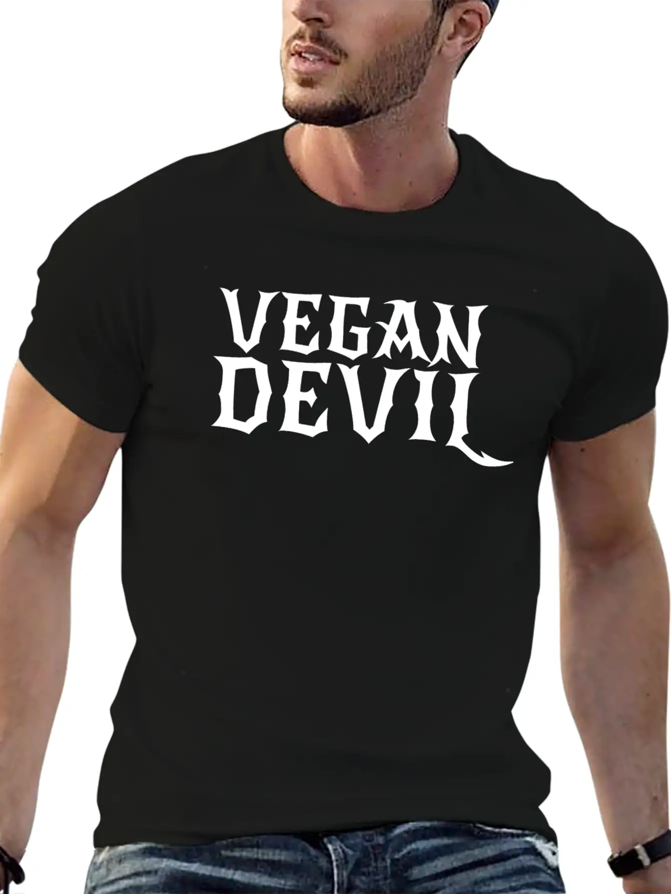Vegan Devil Basic Graphic T-Shirt – Daily Comfort In Soft Cotton