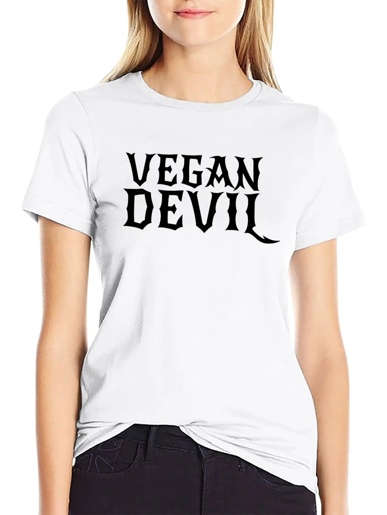 Vegan Devil Basic Graphic T-Shirt – Daily Comfort In Soft Cotton