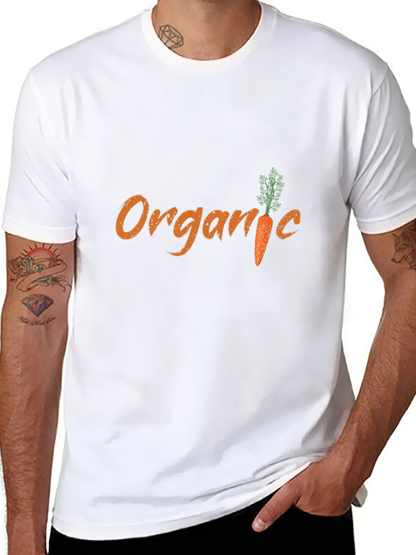 Vegan Diet Grunge Organic Vintage Carrot Modern Fit Casual T-Shirt ��� Clean And Versatile Design