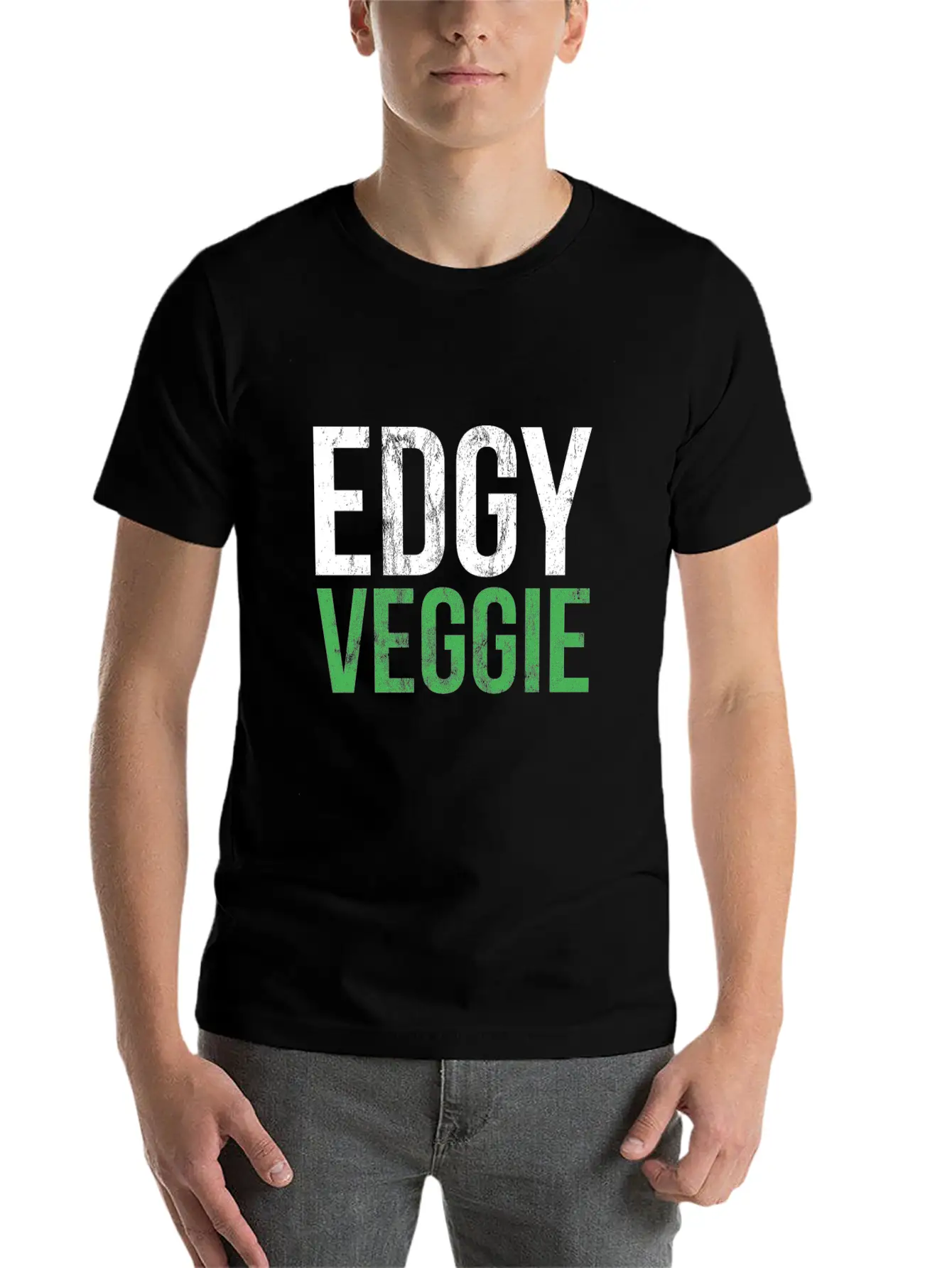 Vegan Edgy Veggie Funny Men Women Kids Healthy Modern Fit Casual T-Shirt – Clean And Versatile Design