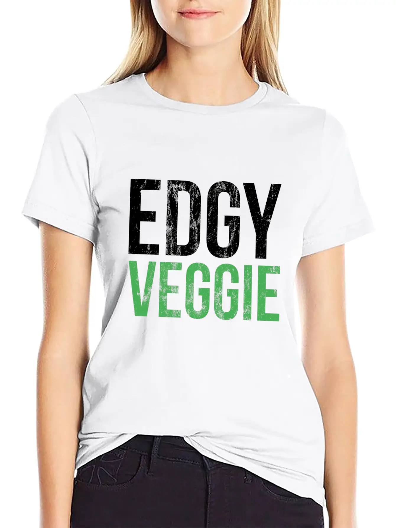 Vegan Edgy Veggie Funny Men Women Kids Healthy Modern Fit Casual T-Shirt – Clean And Versatile Design
