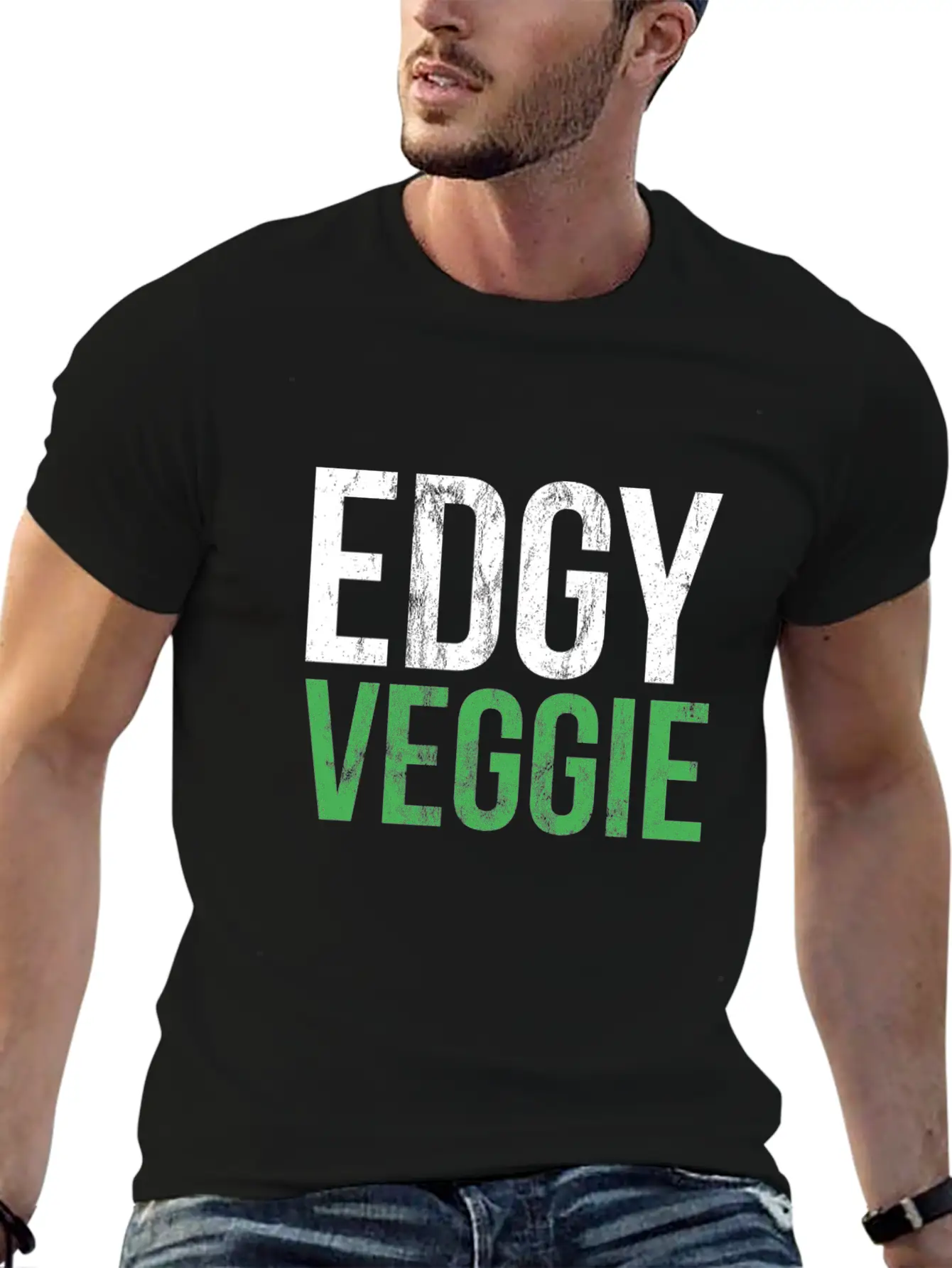 Vegan Edgy Veggie Funny Men Women Kids Healthy Modern Fit Casual T-Shirt – Clean And Versatile Design
