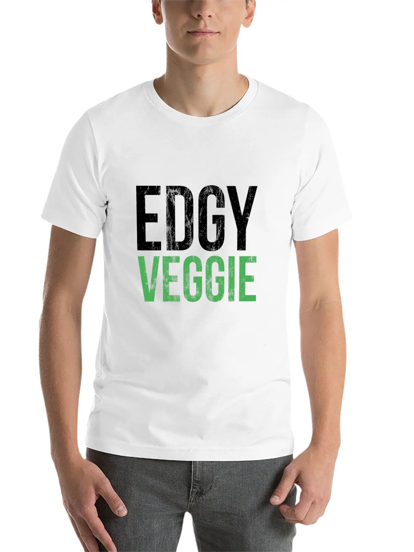 Vegan Edgy Veggie Funny Men Women Kids Healthy Modern Fit Casual T-Shirt – Clean And Versatile Design