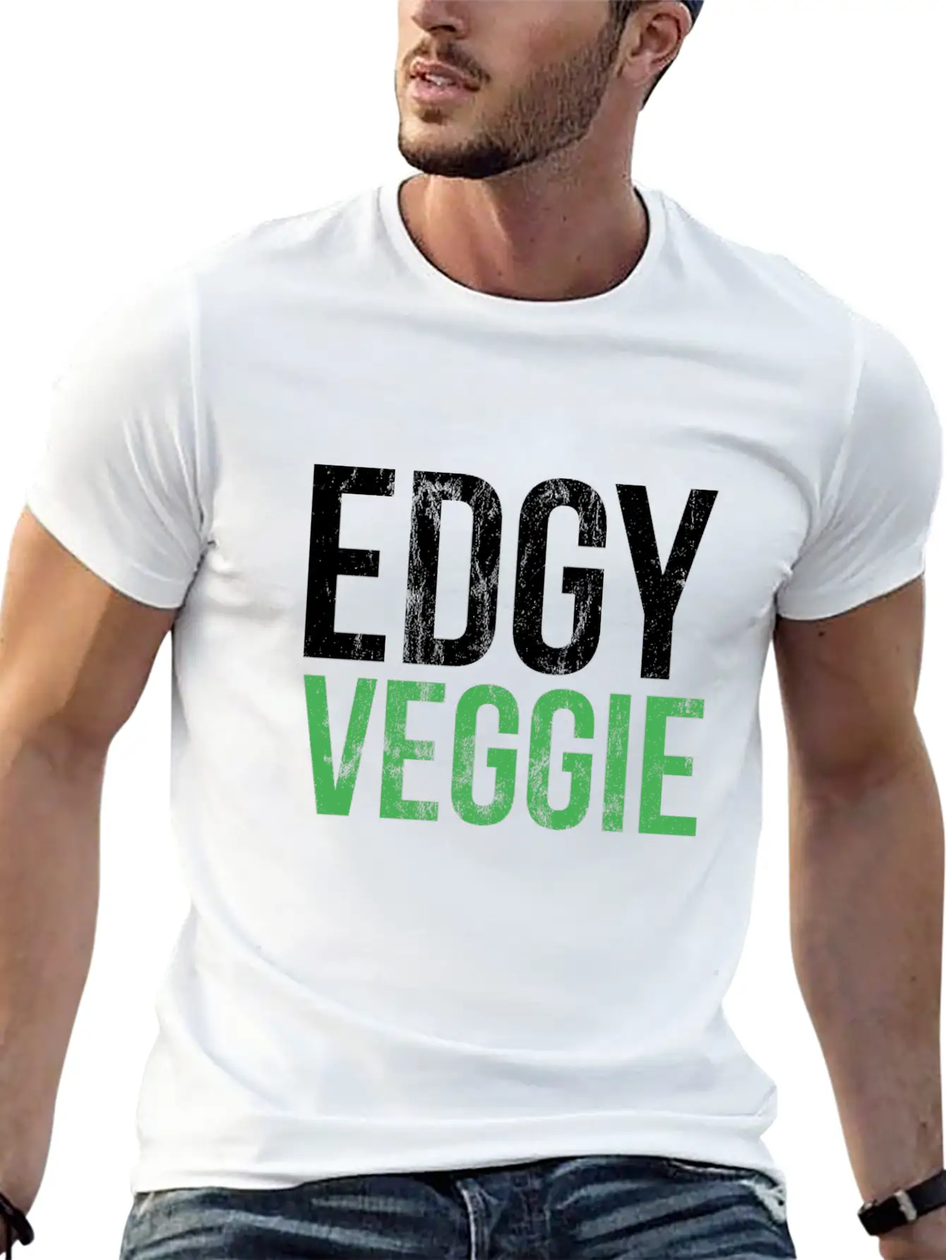 Vegan Edgy Veggie Funny Men Women Kids Healthy Modern Fit Casual T-Shirt – Clean And Versatile Design