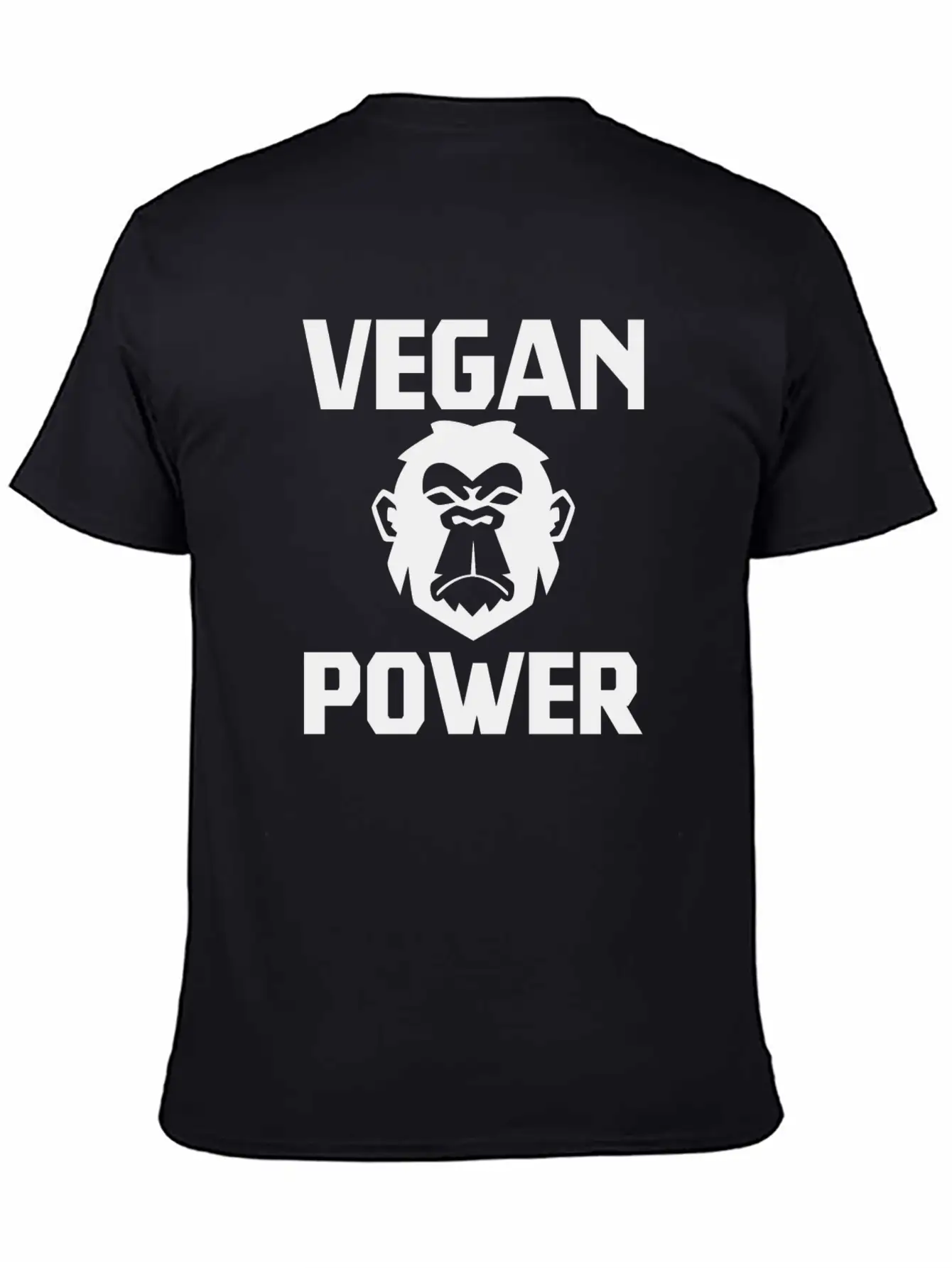 Vegan Power Ape Healthy Quote Gift Relaxed Everyday Tee – Lightweight And Durable Cotton