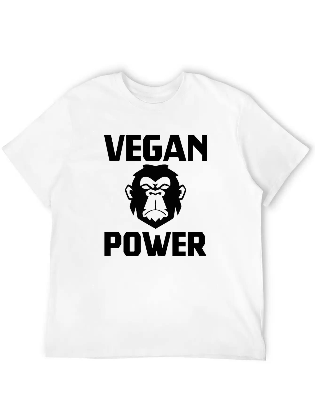Vegan Power Ape Healthy Quote Gift Relaxed Everyday Tee – Lightweight And Durable Cotton