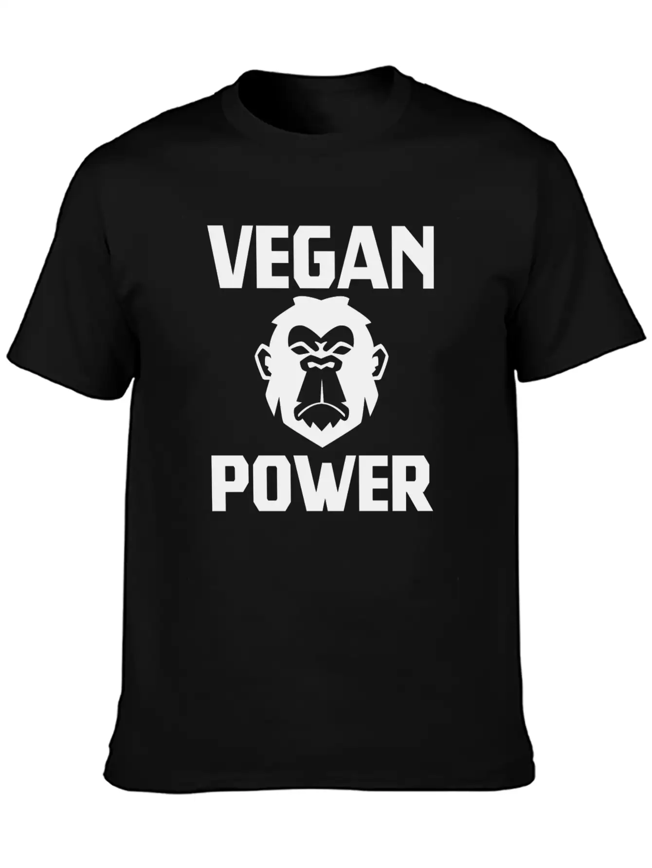 Vegan Power Ape Healthy Quote Gift Relaxed Everyday Tee – Lightweight And Durable Cotton