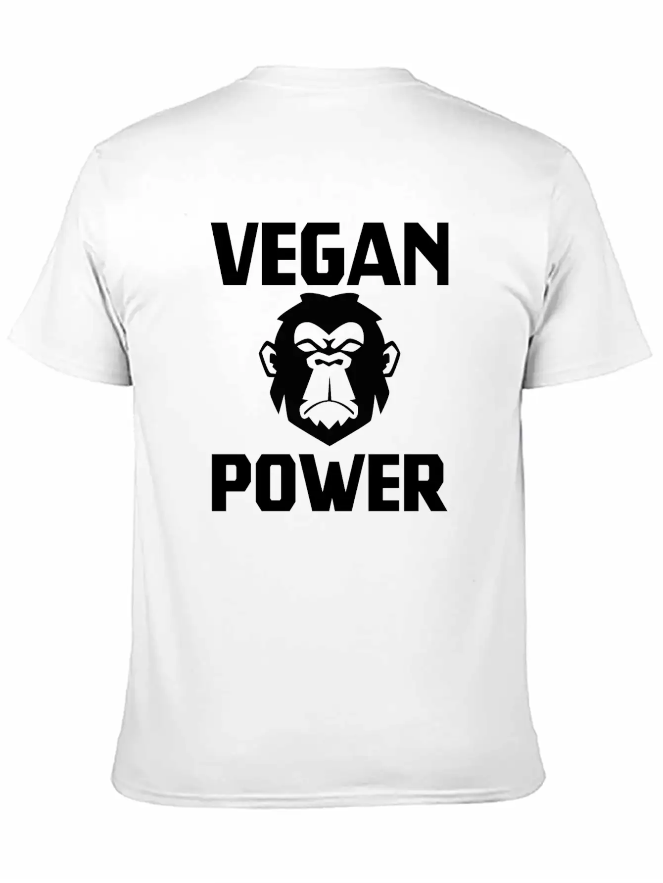 Vegan Power Ape Healthy Quote Gift Relaxed Everyday Tee – Lightweight And Durable Cotton