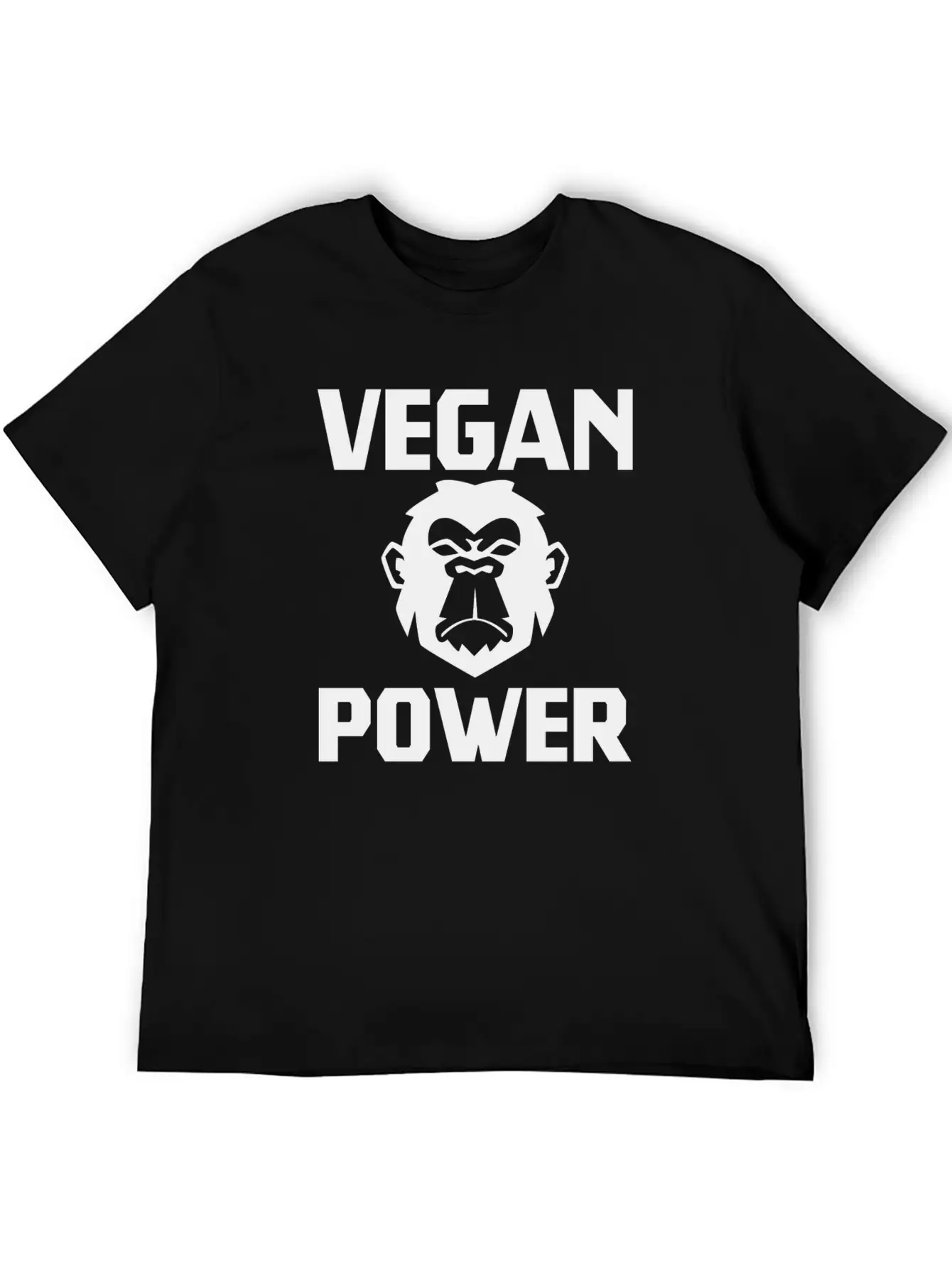 Vegan Power Ape Healthy Quote Gift Relaxed Everyday Tee – Lightweight And Durable Cotton