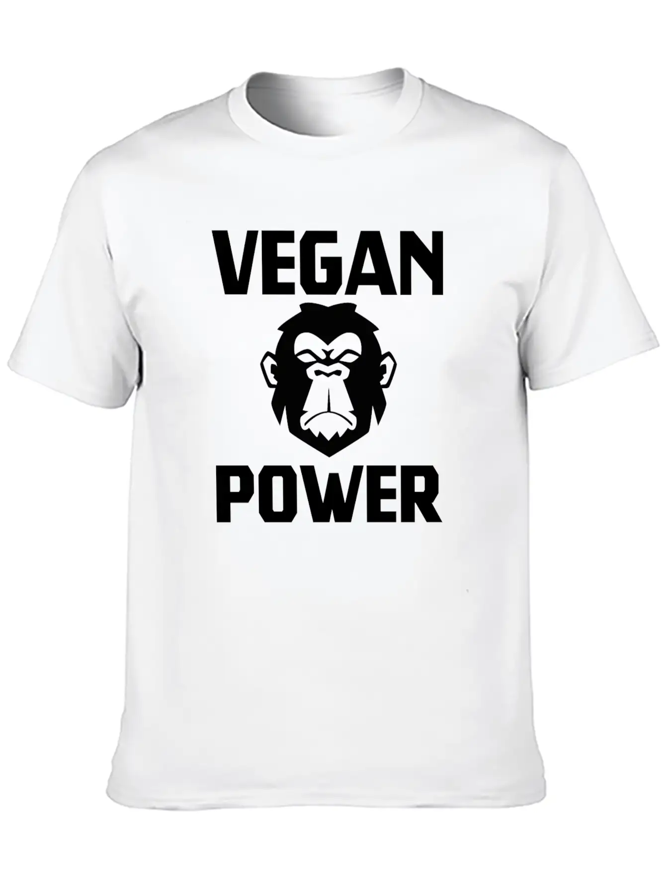 Vegan Power Ape Healthy Quote Gift Relaxed Everyday Tee – Lightweight And Durable Cotton
