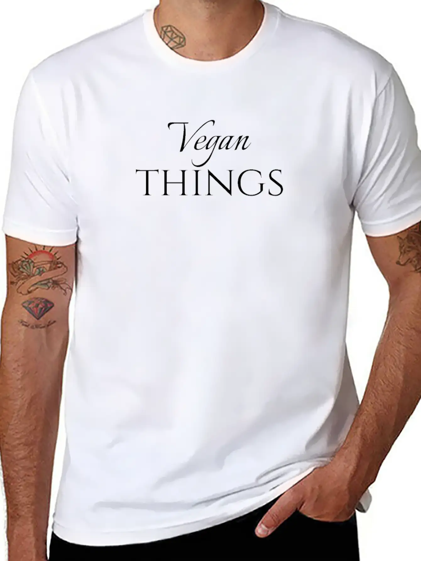 Vegan Things, Vegan Quote, Veganism, Veggie Basic Graphic T-Shirt – Daily Comfort In Soft Cotton