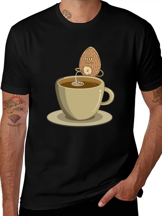 Vegan Vaganer Almond Milk Organic Milk Coffee Modern Fit Casual T-Shirt ��� Clean And Versatile Design