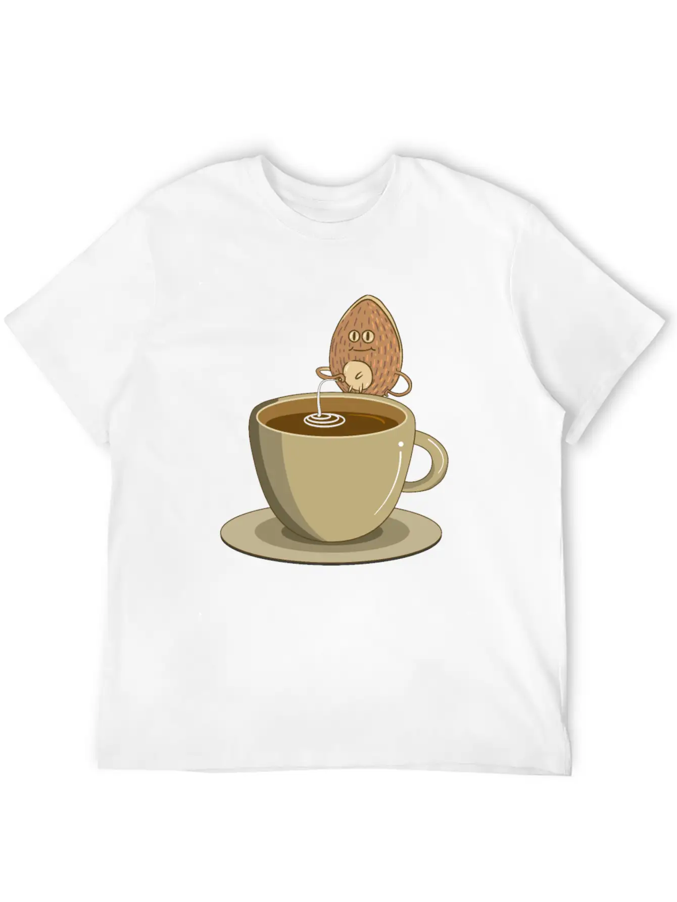 Vegan Vaganer Almond Milk Organic Milk Coffee Modern Fit Casual T-Shirt ��� Clean And Versatile Design