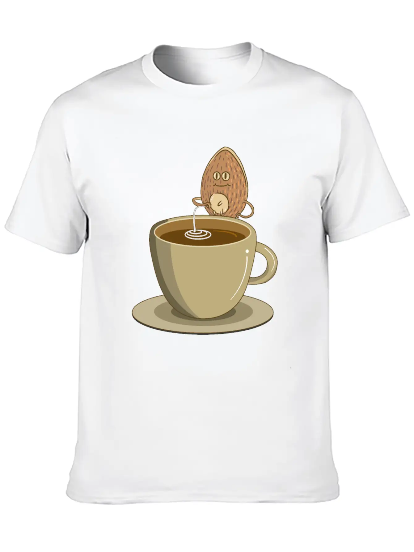 Vegan Vaganer Almond Milk Organic Milk Coffee Modern Fit Casual T-Shirt ��� Clean And Versatile Design