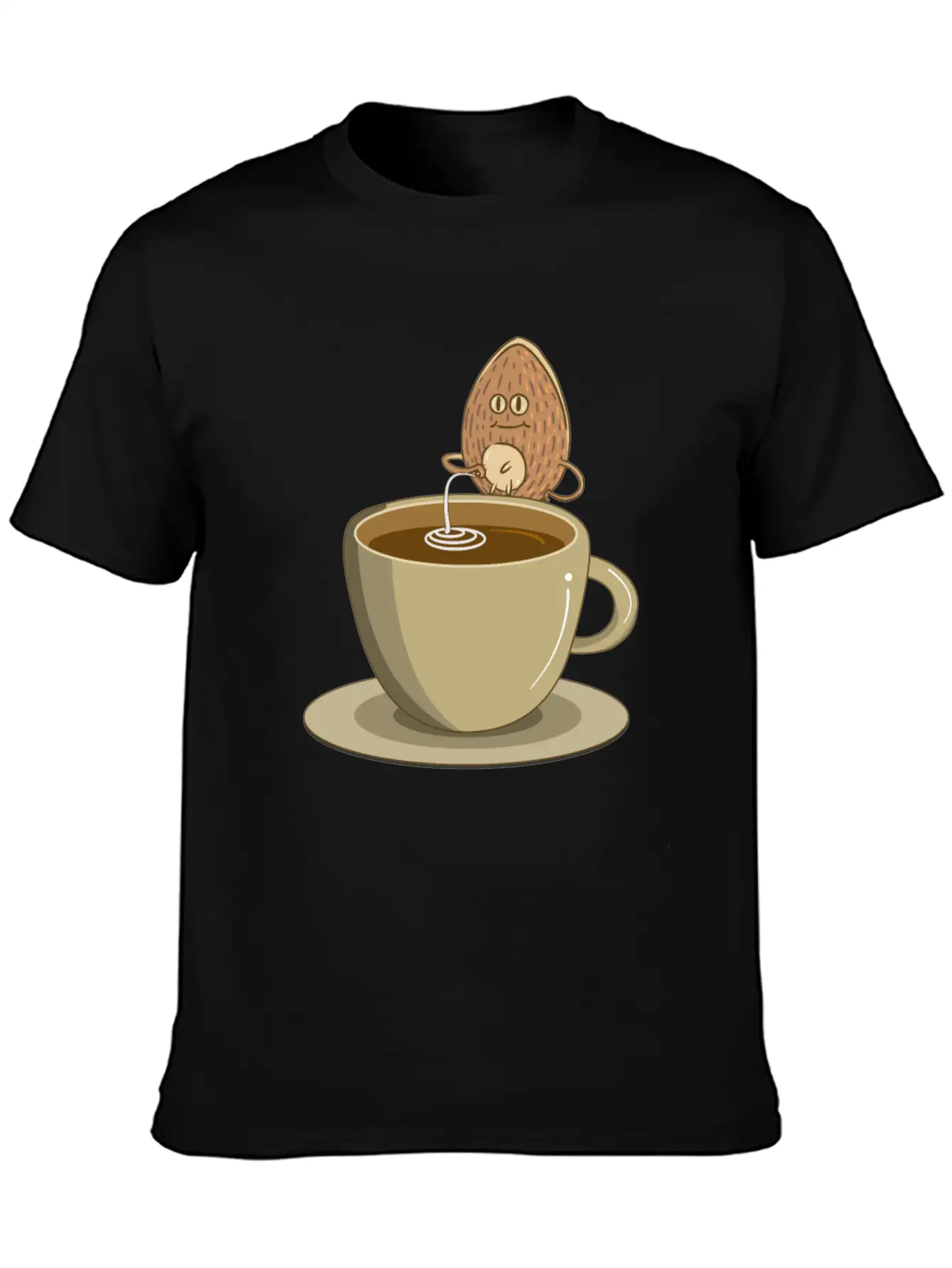 Vegan Vaganer Almond Milk Organic Milk Coffee Modern Fit Casual T-Shirt ��� Clean And Versatile Design
