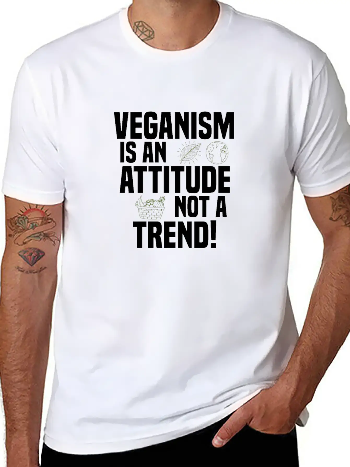 Vegan Veganism Vegetarian Modern Fit Casual T-Shirt – Clean And Versatile Design