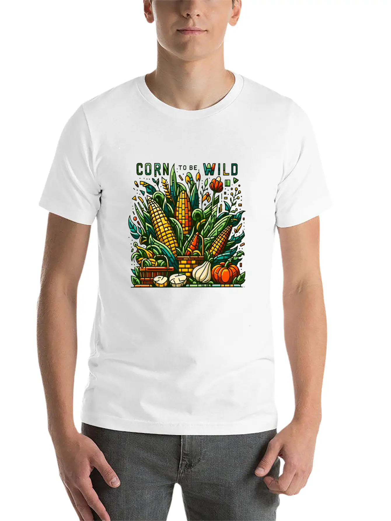 Vegetable Garden: Corn To Be Wild Modern Fit Casual T-Shirt – Clean And Versatile Design
