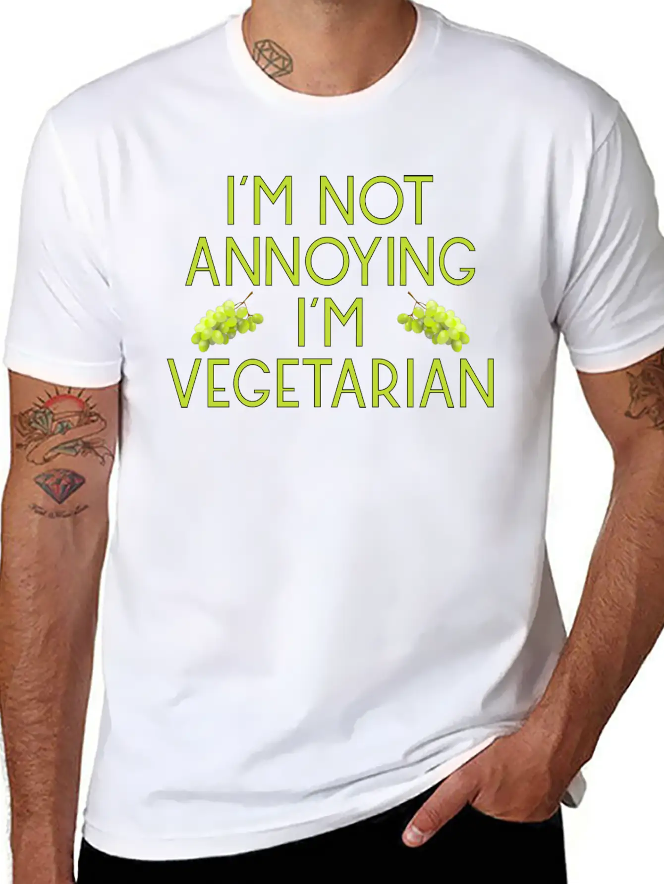 Vegetarian Vegan Veggie Weintrauben Grapes8 Unisex Casual T-Shirt – Clean Design For Daily Comfort