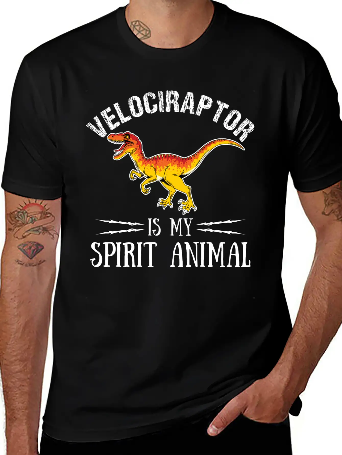 Velociraptor Is My Spirit Animal Palaeontologist Essential Cotton Tee For Daily Outfits – Unisex Style
