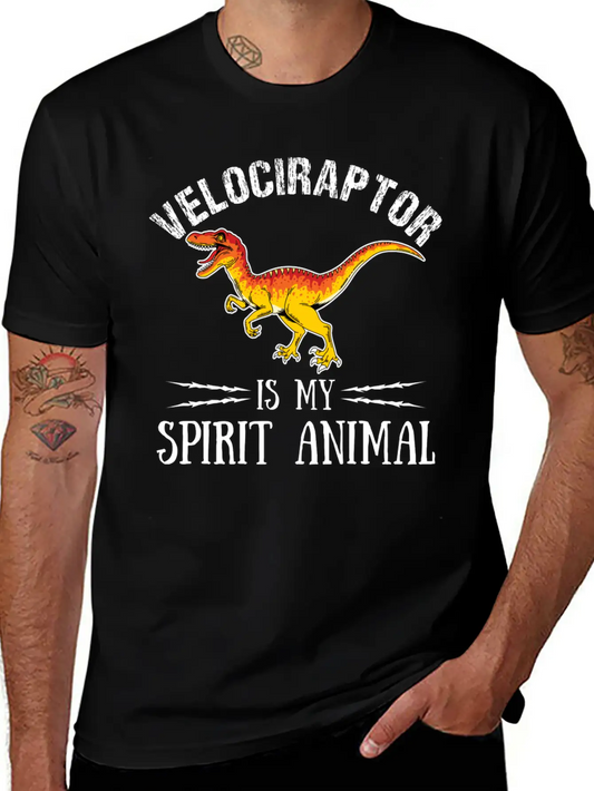 Velociraptor Is My Spirit Animal Palaeontologist Essential Cotton Tee For Daily Outfits – Unisex Style