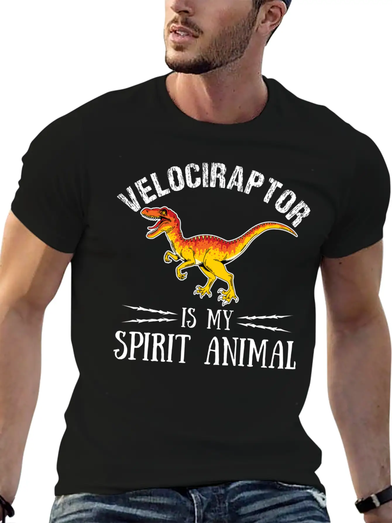 Velociraptor Is My Spirit Animal Palaeontologist Essential Cotton Tee For Daily Outfits – Unisex Style