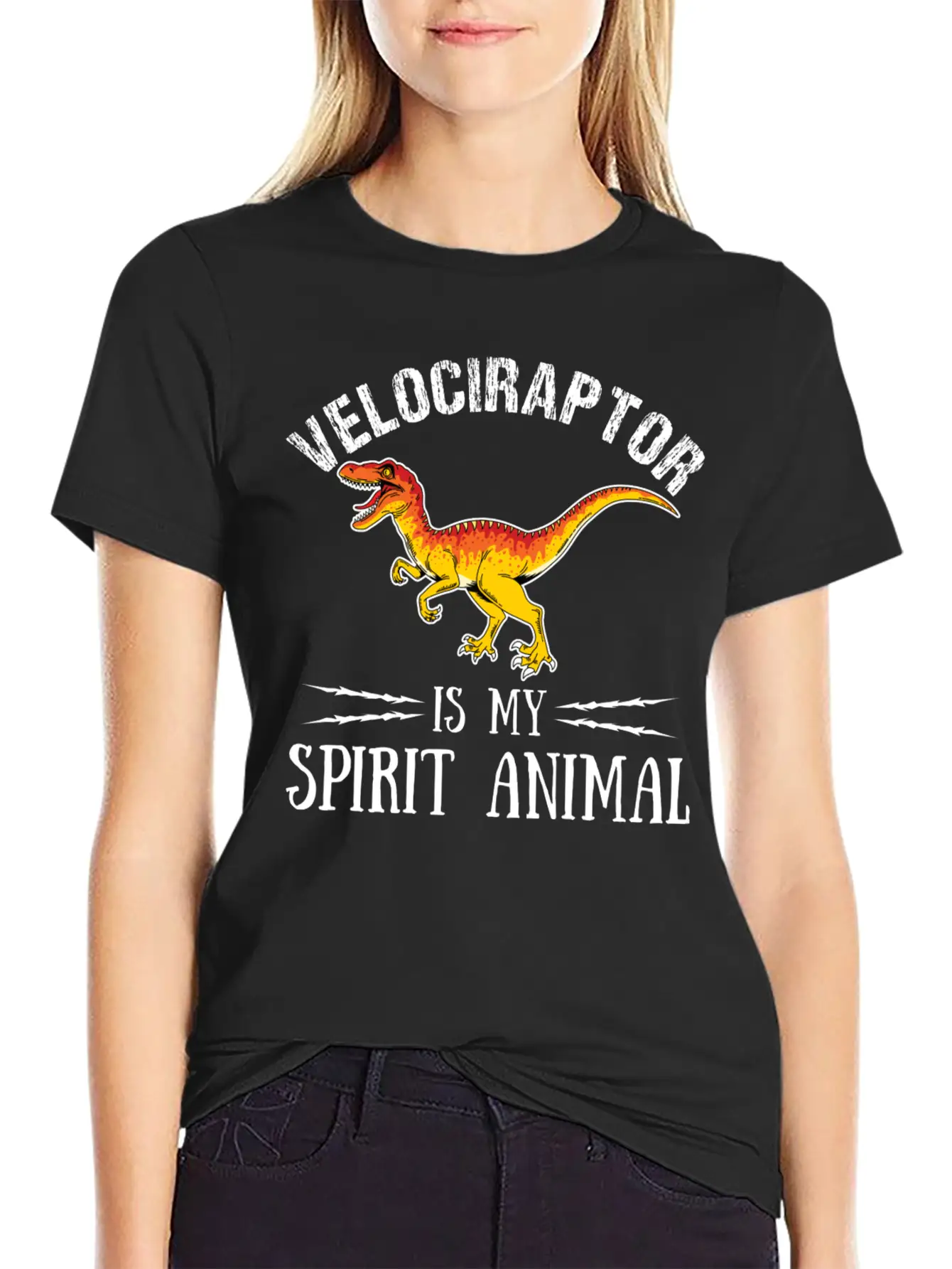 Velociraptor Is My Spirit Animal Palaeontologist Essential Cotton Tee For Daily Outfits – Unisex Style